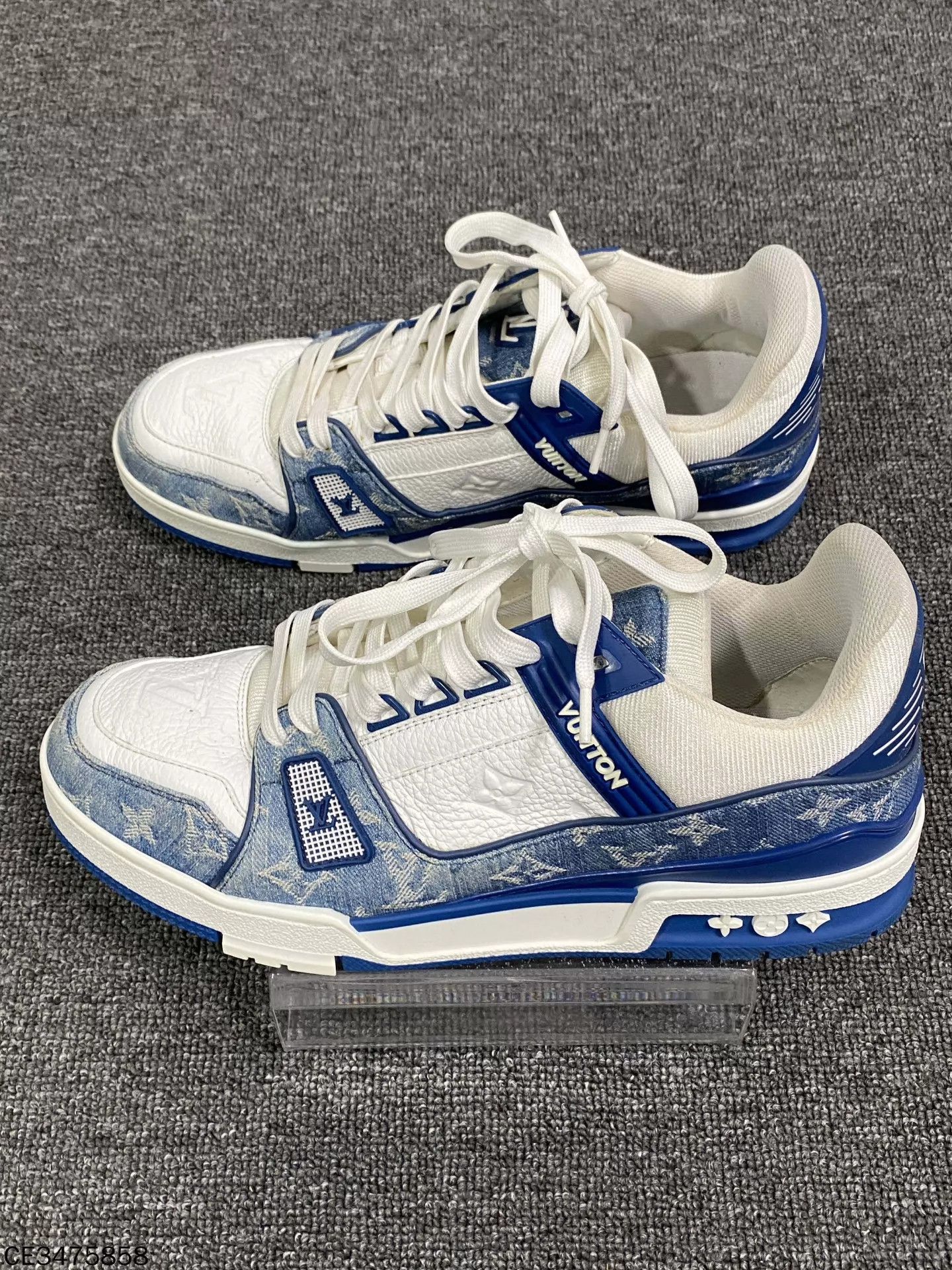 Louis Vuitton LV Blue White Denim Trainer 42.5 Size US 9.5 / EU 42-43 - 3 Thumbnail