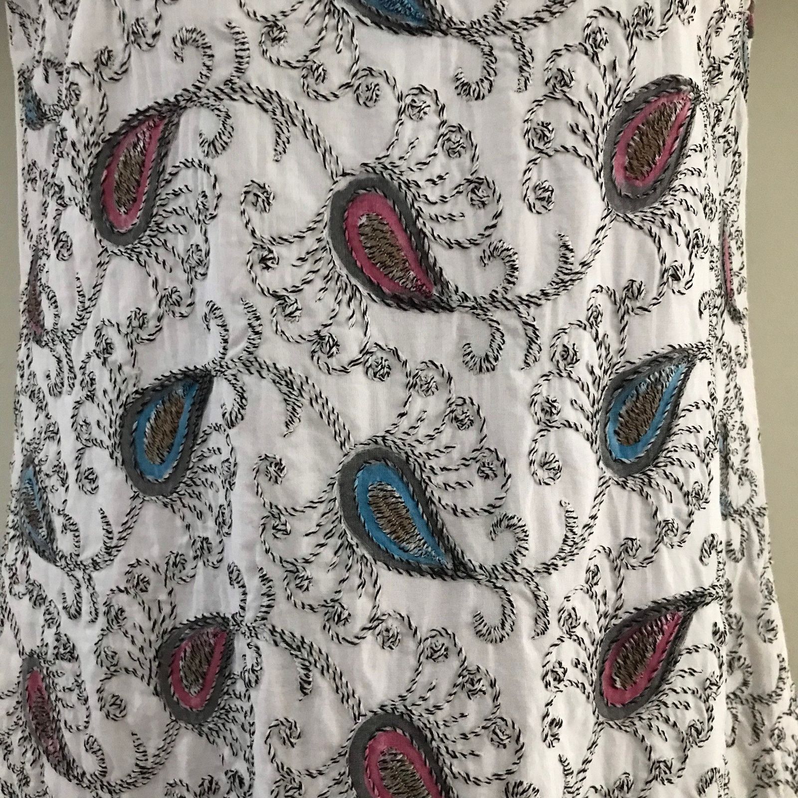 Vintage Embroidered Peacock Feather Dress, Paisley Print Dress Small Size S / US 4 / IT 40 - 6 Thumbnail
