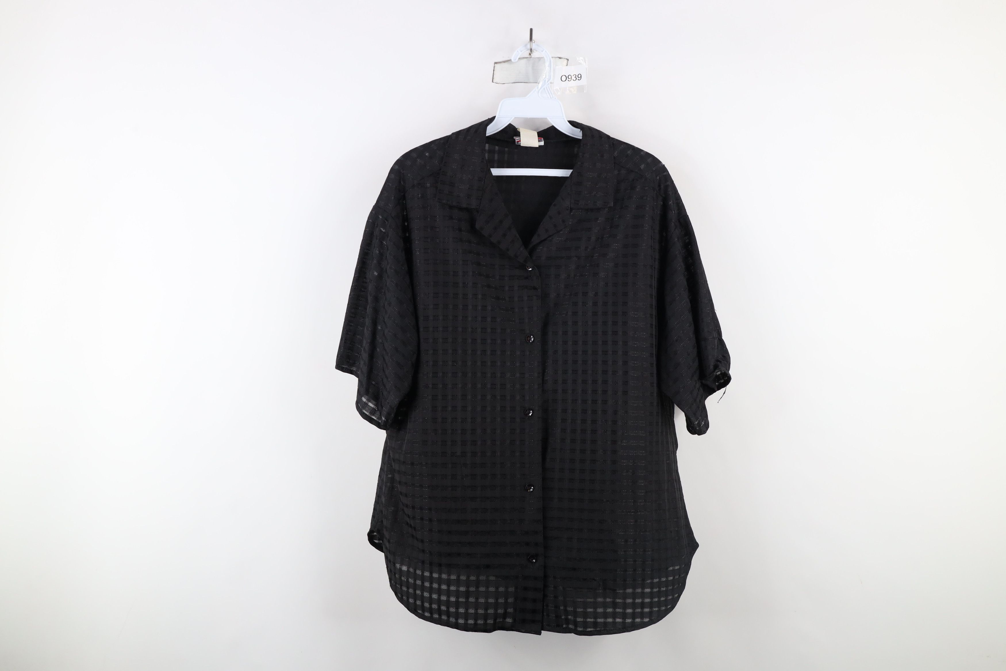 Vintage Vintage 90s Streetwear Sheer Dance Rave EDM Button Shirt USA Size XXL / US 16-18 / IT 52-54 - 1 Thumbnail
