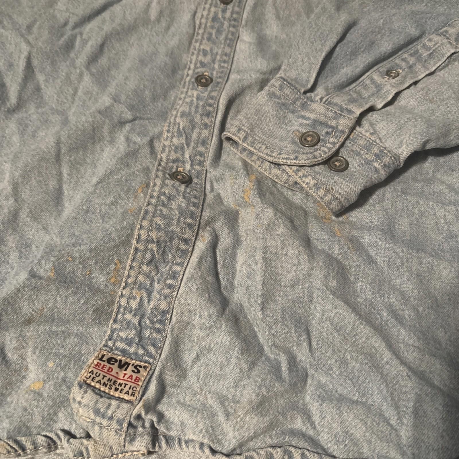 Levi's Levis Denim Jean Shirt Blue Long Sleeve Button Up Camp Men M Size US M / EU 48-50 / 2 - 6 Thumbnail