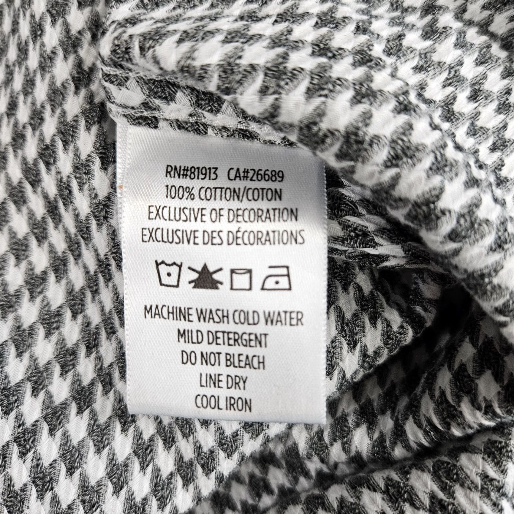 Robert Graham Robert Graham Mens Button Front Shirt XL Gray Houndstooth Multicolor Cotton Long Sleeve Size XL Mens Size US XL / EU 56 / 4 - 5 Thumbnail