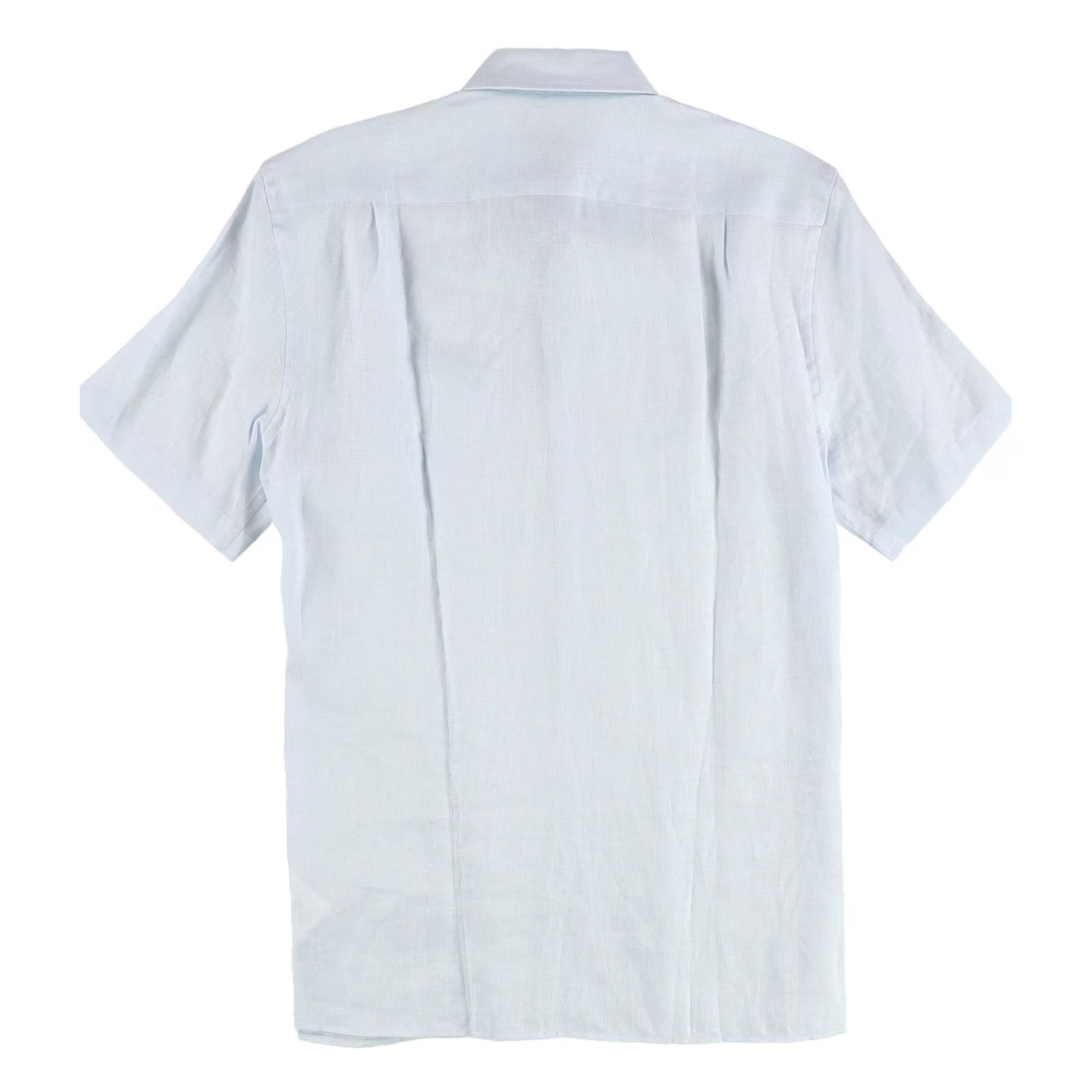 Lacoste Lacoste Mens Regular Fit Linen Button Up Shirt, L Neck, medblue Size US L / EU 52-54 / 3 - 2 Thumbnail
