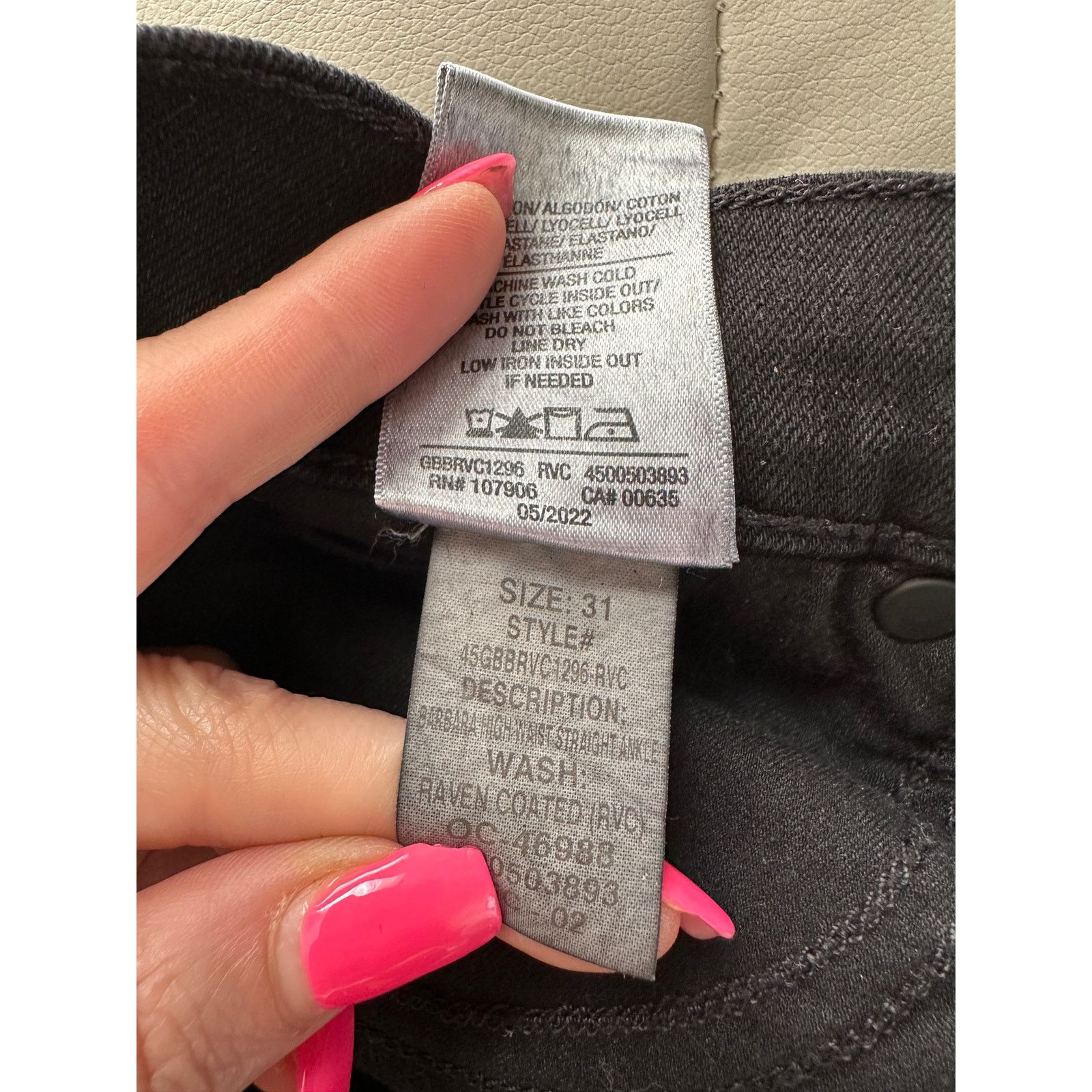 Hudson Hudson Jeans Black Wax Style Barbara Straight Ankle Size 31" - 6 Thumbnail