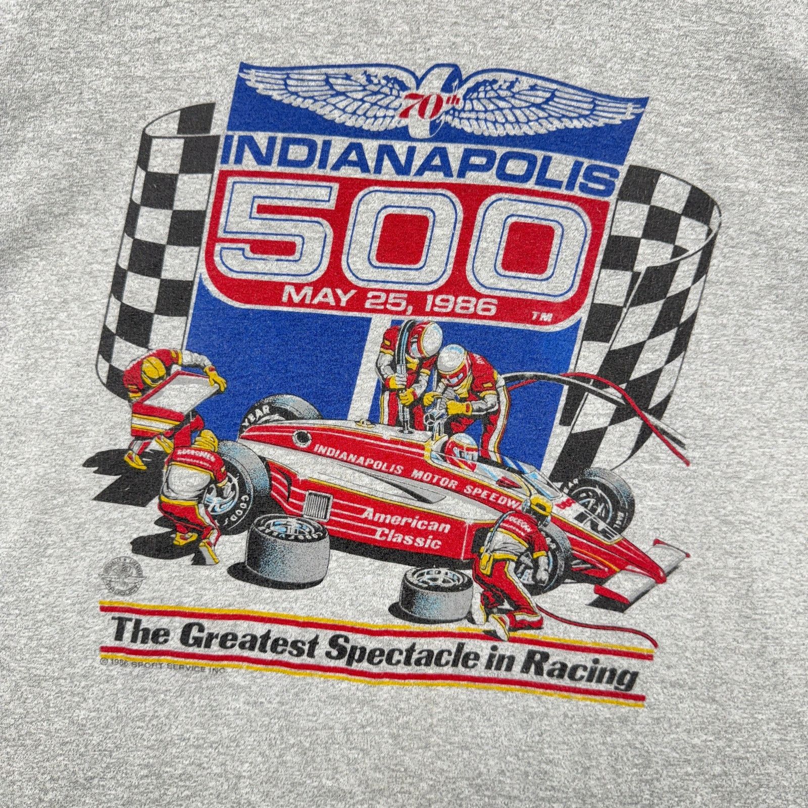 Vintage 1986 Gray Indianapolis 500 Graphic Ringer Shirt Medium 3879 Size US M / EU 48-50 / 2 - 3 Thumbnail