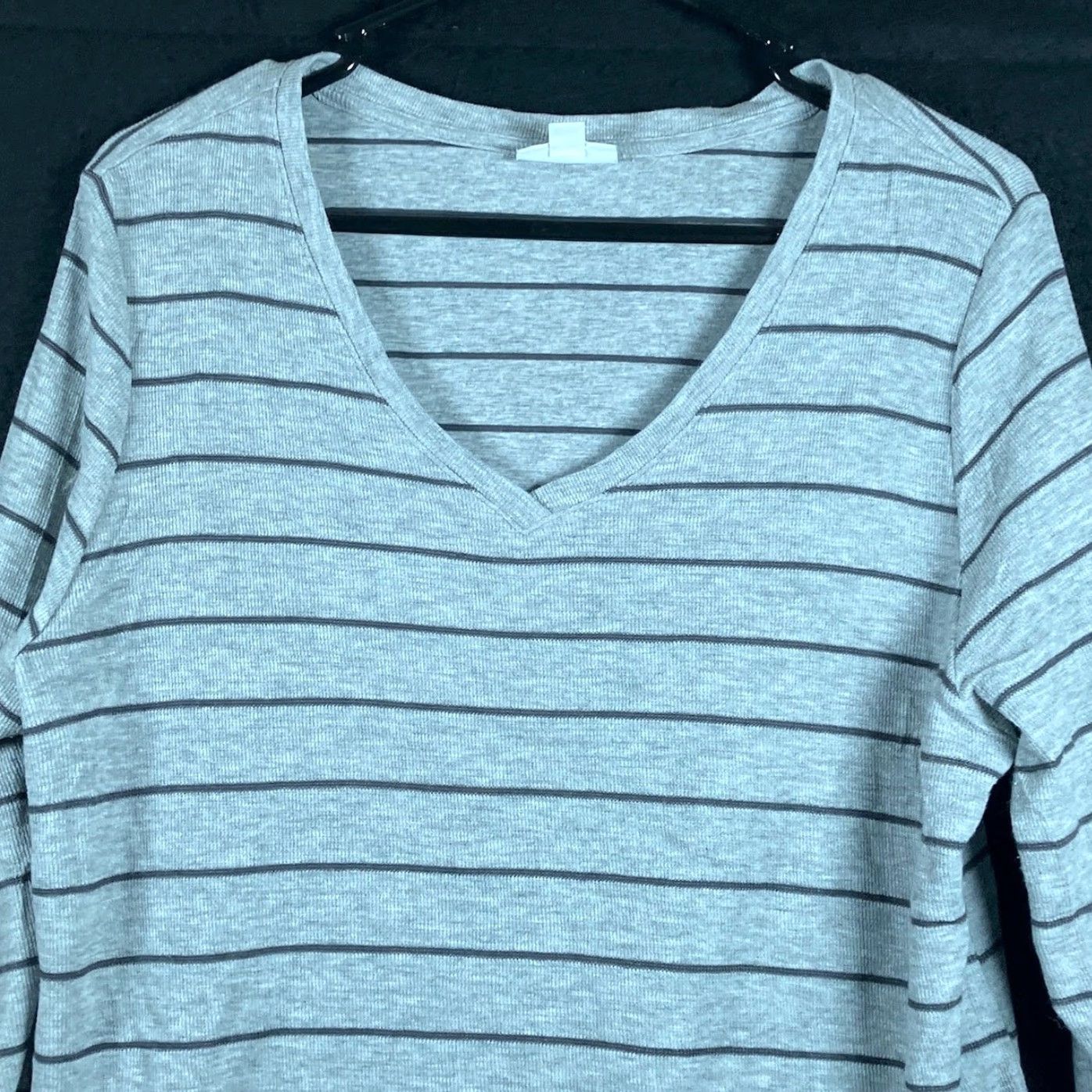 J. Jill J Jill Womens Gray Striped V Neck Long Sleeve Tunic Pull Over Tall L User: J Jill Womens Gray Striped V-Neck Long Sleeve Tunic Pull Over Tall L Size L / US 10 / IT 46 - 2 Thumbnail