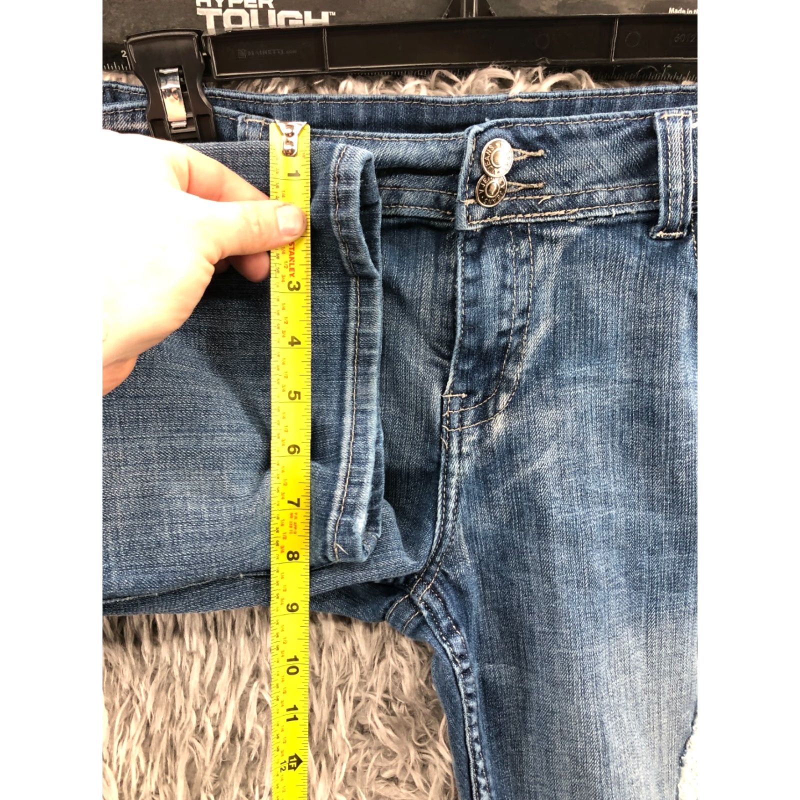 Vintage VIGOSS Capri Jeans Womens Juniors Size 17 Medium Wash Blue Size 38" / US 16 / IT 52 - 4 Thumbnail