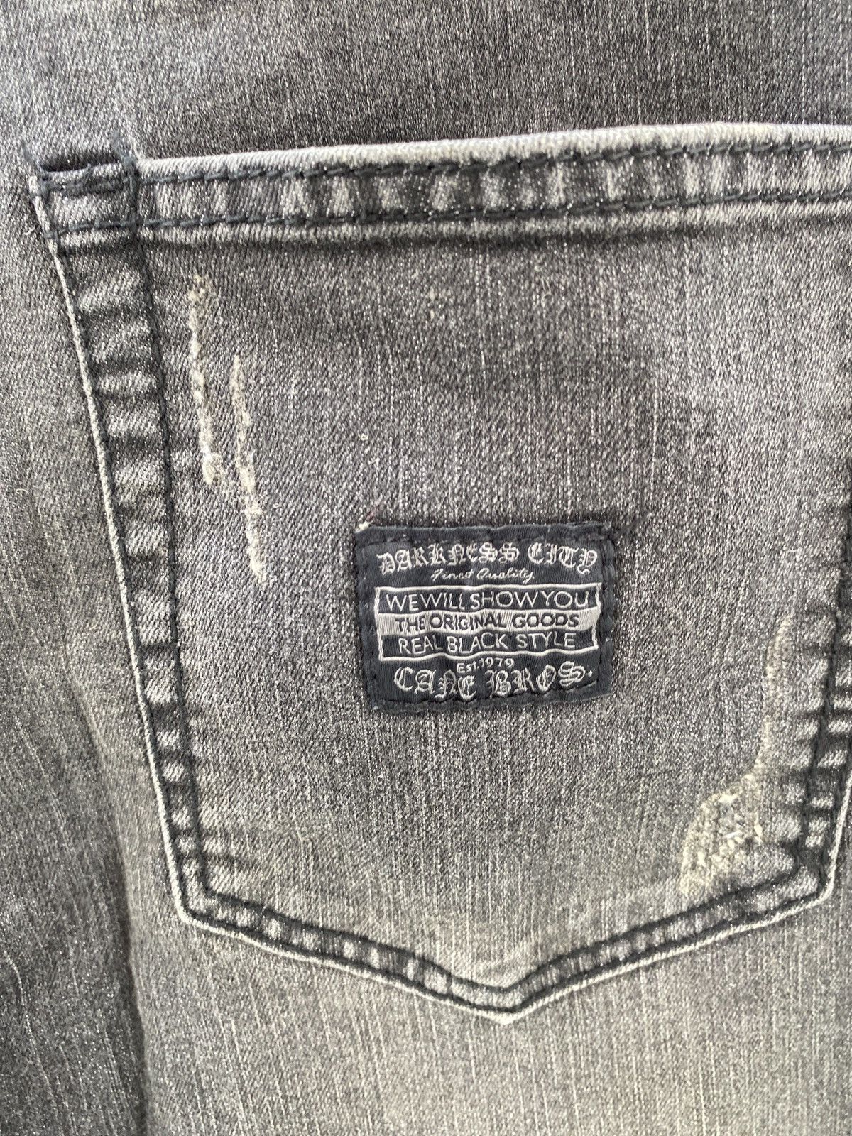BUFFALO BOBS Vintage Cane Bros Bikers Denim Distressed Jeans Balmain styl Size US 32 / EU 48 - 9 Thumbnail