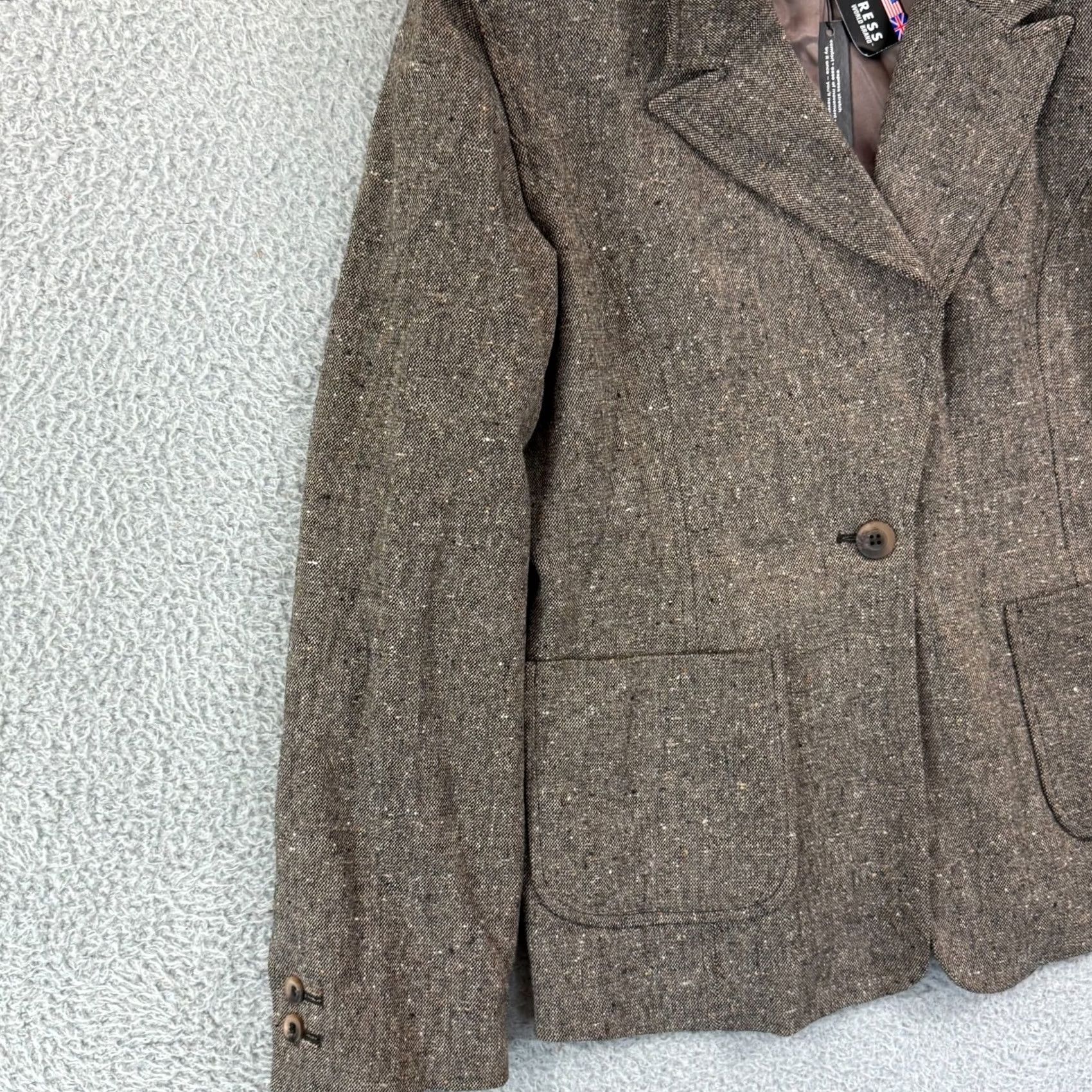 Express VINTAGE Express Blazer Womens 11/12 Brown Jacket Pocket Lined Career Preppy NWT Size XL / US 12-14 / IT 48-50 - 5 Thumbnail