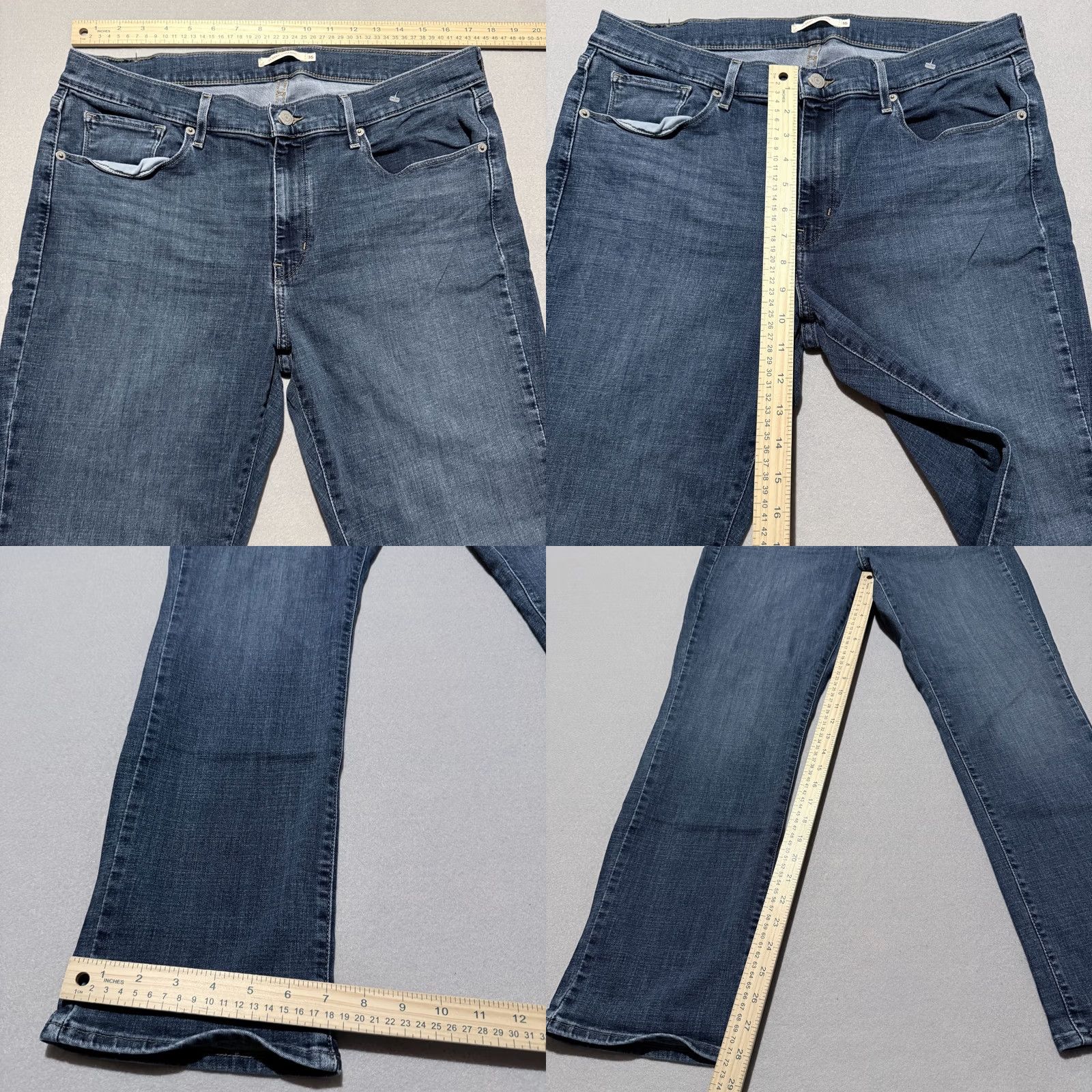 Levi's Levi’s Classic Straight Leg Jeans Women Blue Denim Mid Rise Zip Fly 16 34 in 5-Pocket Design Vintage No 1990s City Size 38" / US 16 / IT 52 - 9 Thumbnail