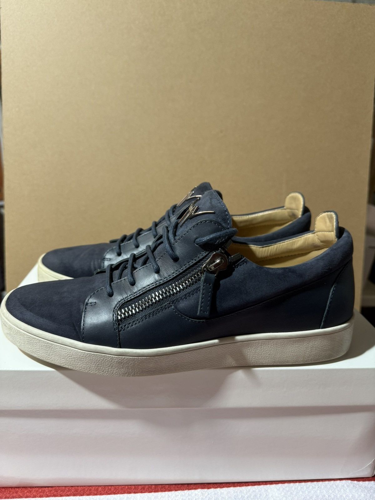 Giuseppe Zanotti Giuseppe Zanotti Men's Blue Leather & Suede Shoes Sz 43 Size US 10 / EU 43 - 3 Thumbnail