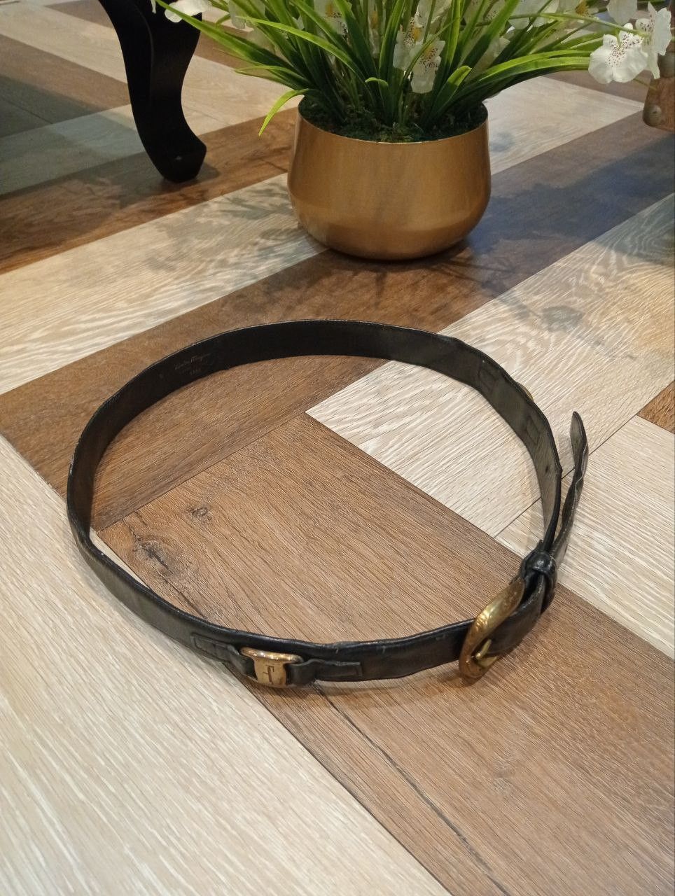 Salvatore Ferragamo VINTAGE SALVATORE FERRAGAMO LEATHER BELT - BLACK Size ONE SIZE - 4 Thumbnail