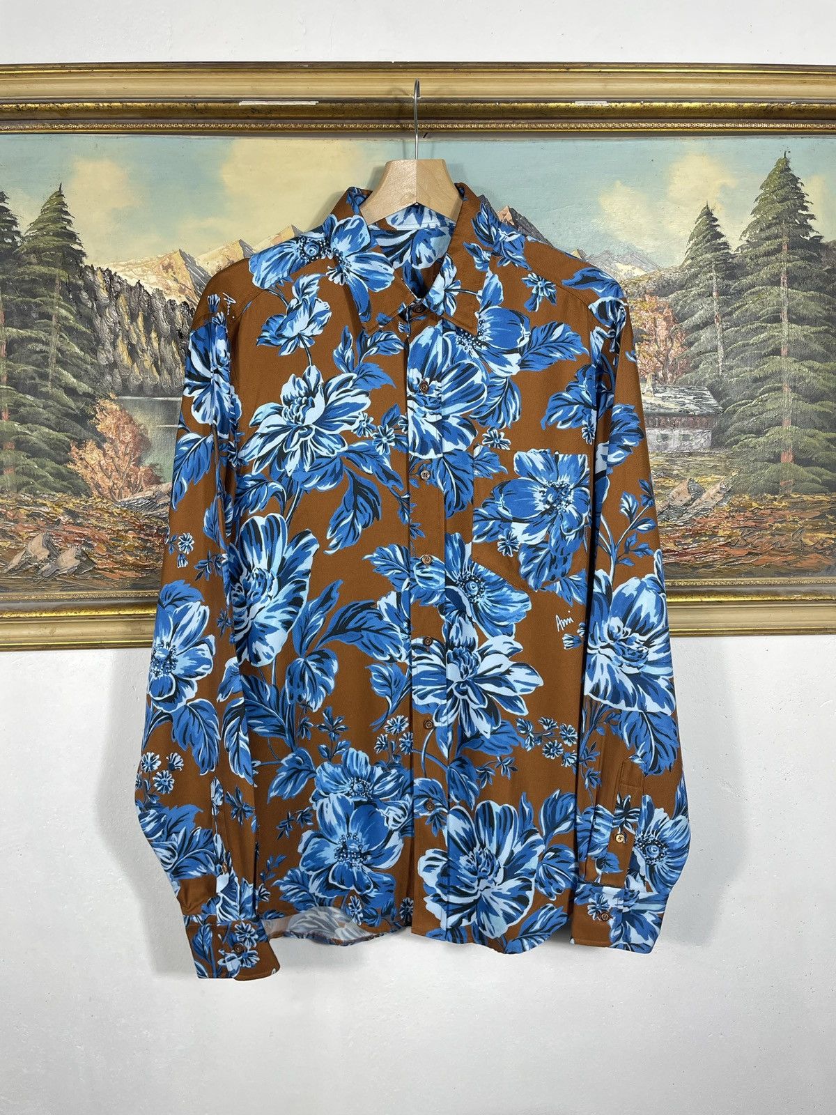 AMI Ami Multicolor Floral Shirt Hawaii Old Money Luxury Premium Size US XL / EU 56 / 4 - 1 Thumbnail