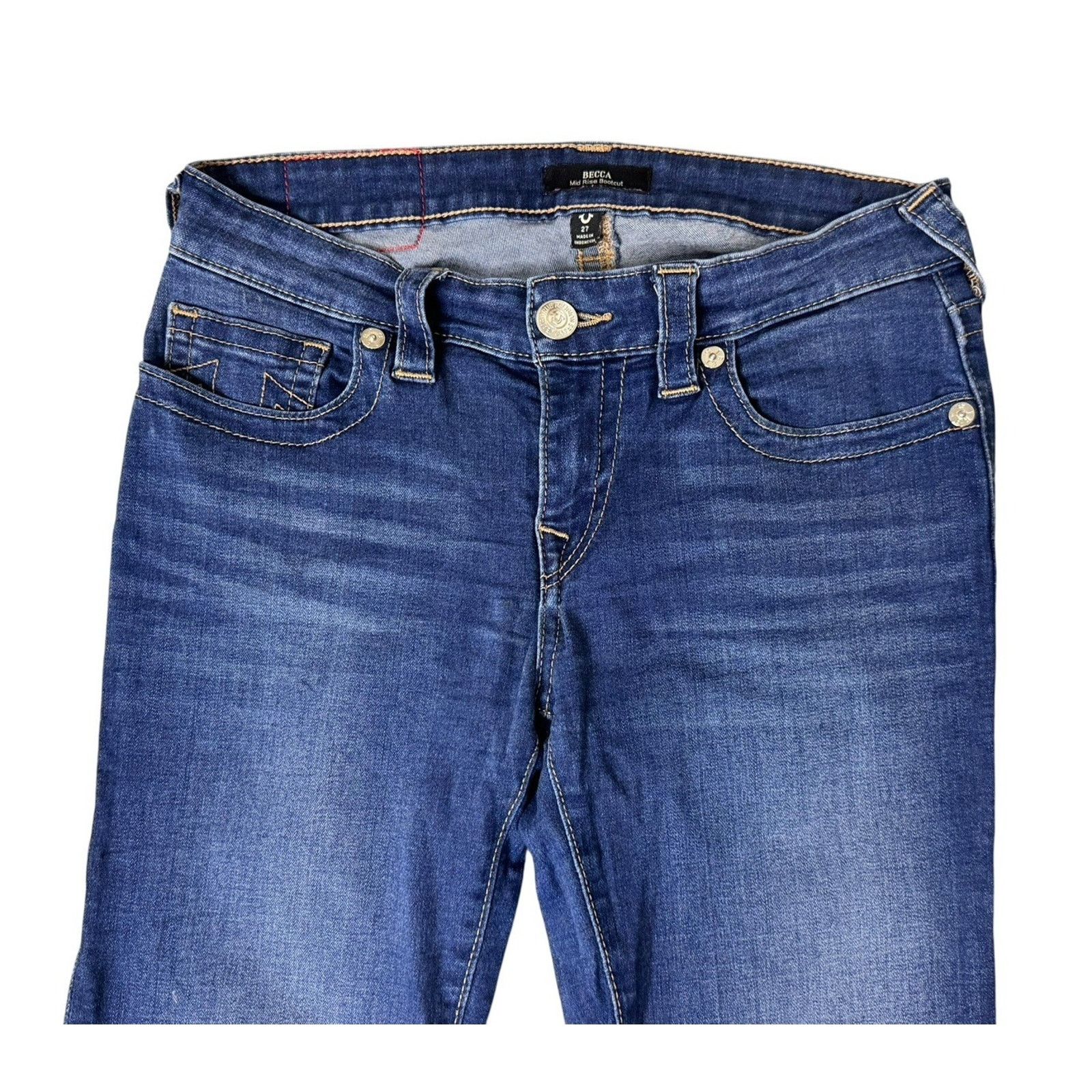 True Religion TRUE RELIGION Becca Mid Rise Bootcut Jeans Horseshoe Stitch Size 27" / US 4 / IT 40 - 4 Thumbnail