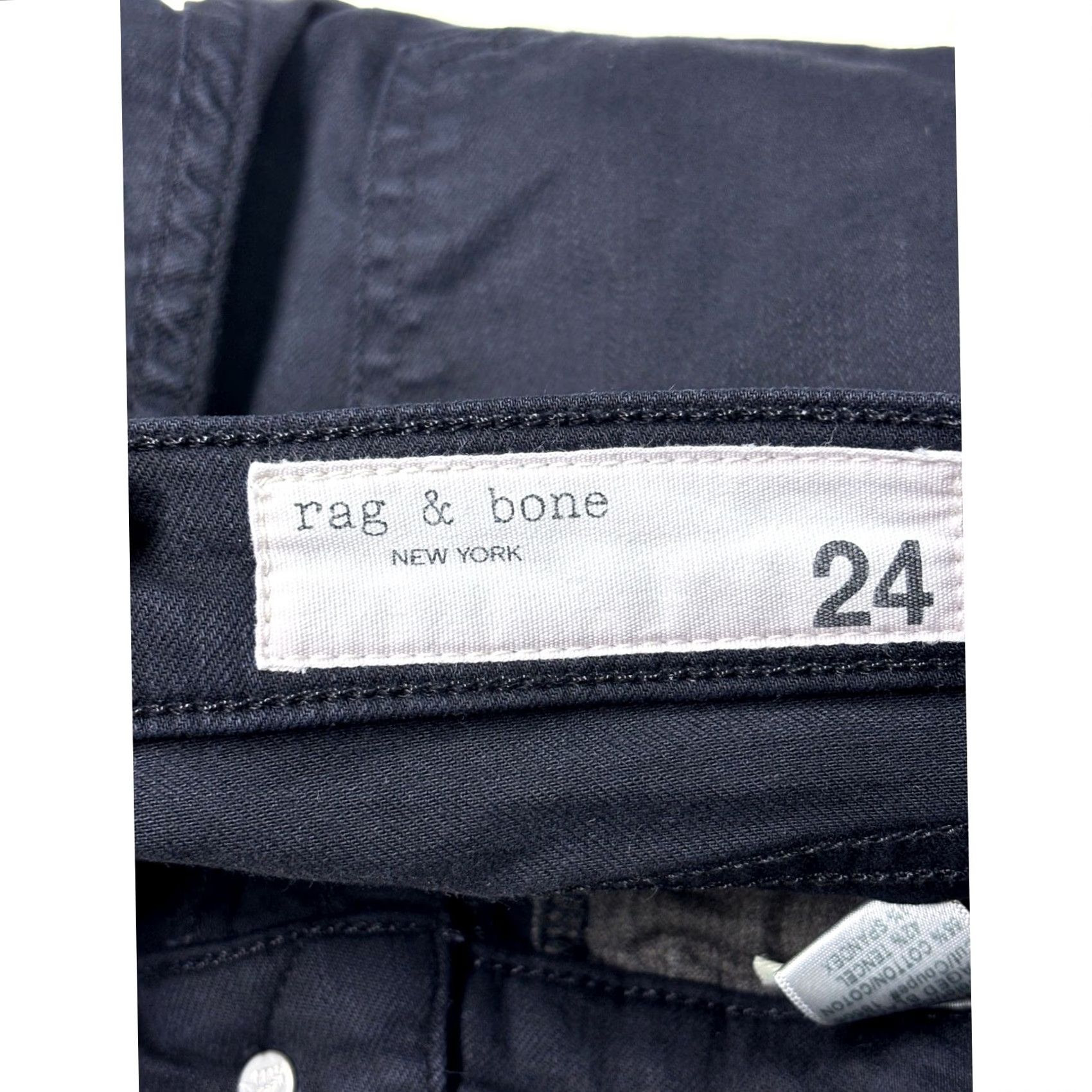 Rag & Bone VINTAGE Rag & Bone Black Skinny Jeans Womens 24 AGED BLACK W16900337 Cotton Blend Size 42" / US 20 - 5 Thumbnail