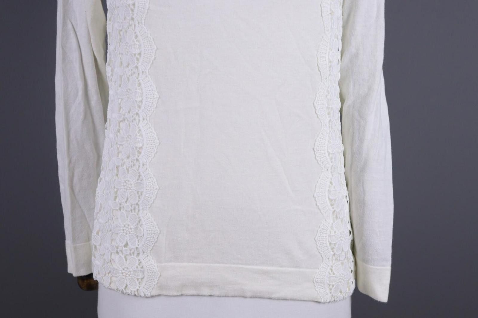 J.Crew J.Crew White Embroidered Floral Lace Knit Sweater Size M Size M / US 6-8 / IT 42-44 - 3 Thumbnail