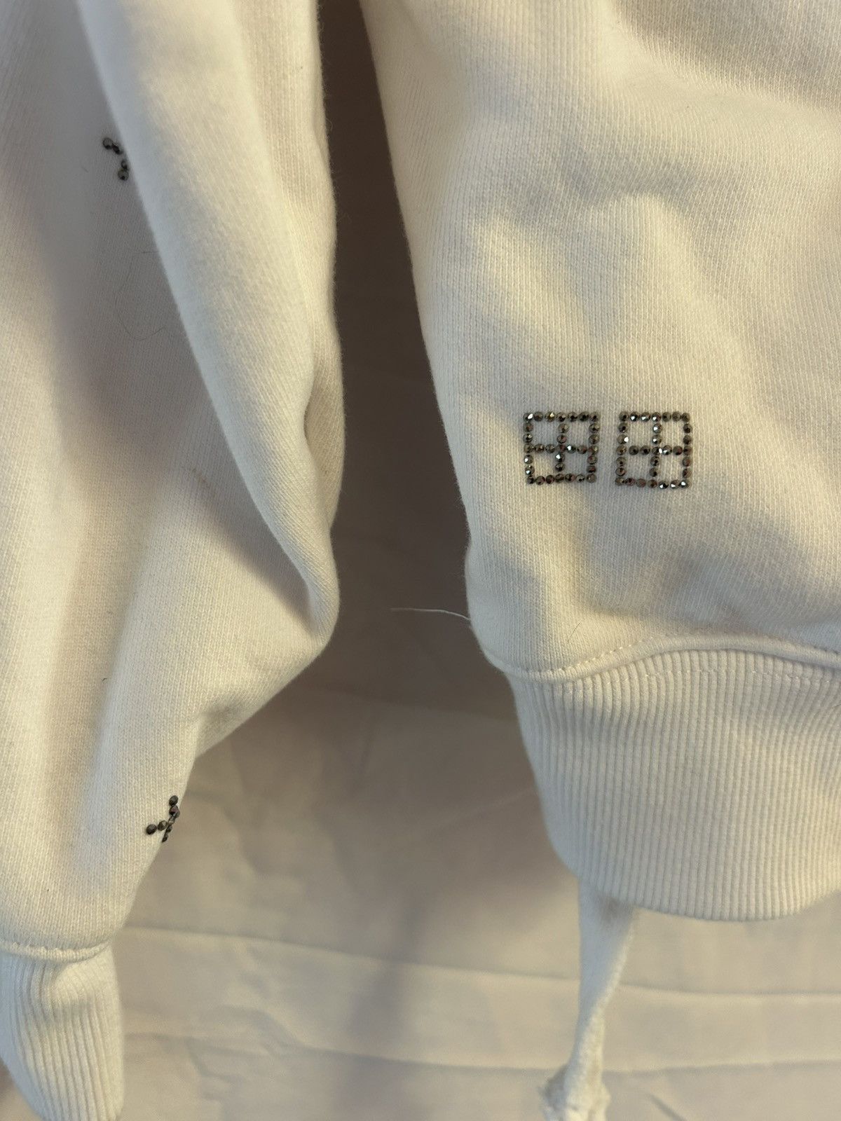 Ksubi Ksubi Rhinestone Studded White Oversized Hoodie Size US M / EU 48-50 / 2 - 8 Thumbnail