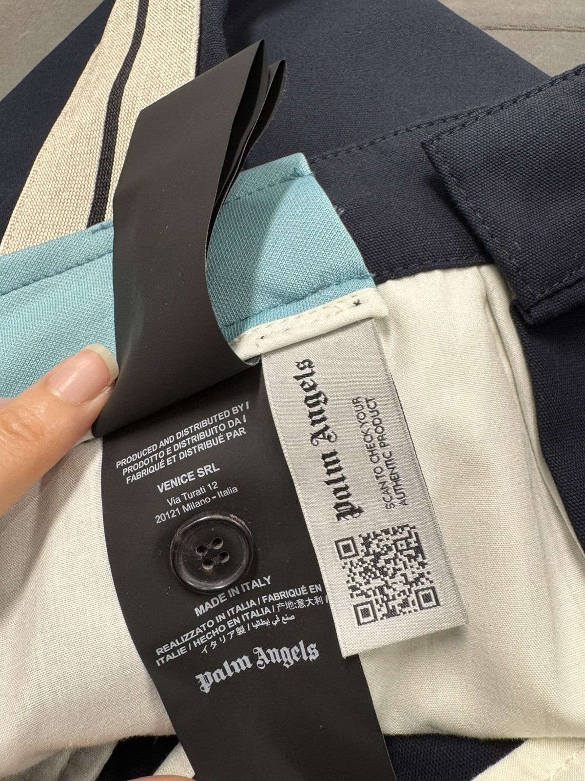 Palm Angels NWT Contrast Waist Drawstring Pants - Blue, 46 Size US 30 / EU 46 - 8 Thumbnail