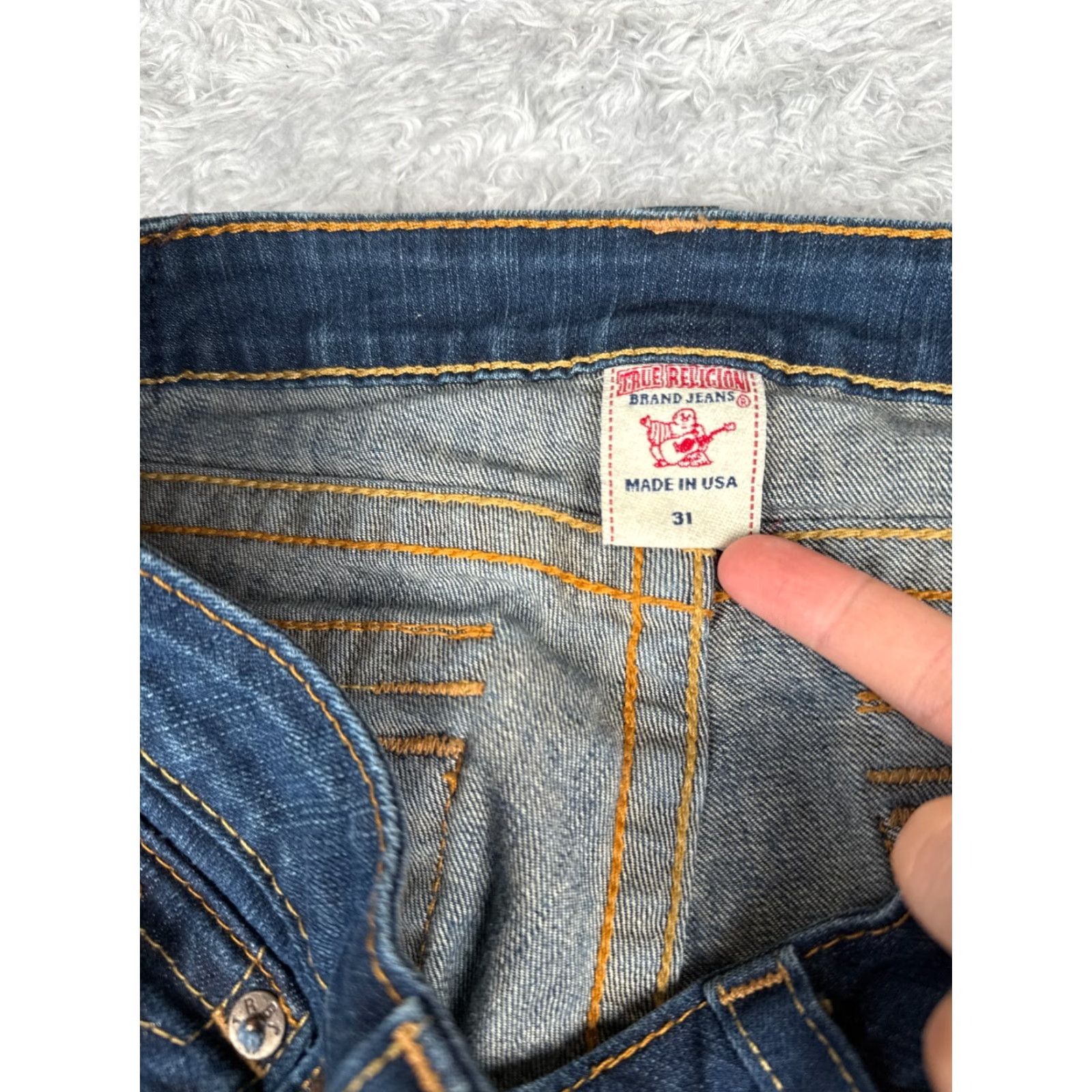True Religion True Religion Women's Flared Jeans 32" Waist 31" Inseam Light Wash Denim Cotton Stretch Retro 2000s Size 24" / US 00 / IT 34 - 6 Thumbnail