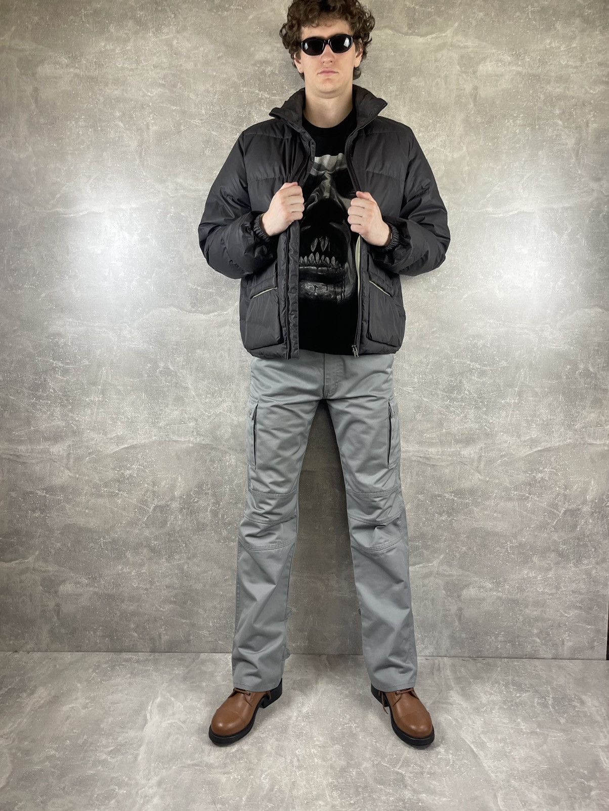 Diesel Archives Rare Diesel Y2K Gray Real Down Puffer Jacket Size US L / EU 52-54 / 3 - 5 Thumbnail