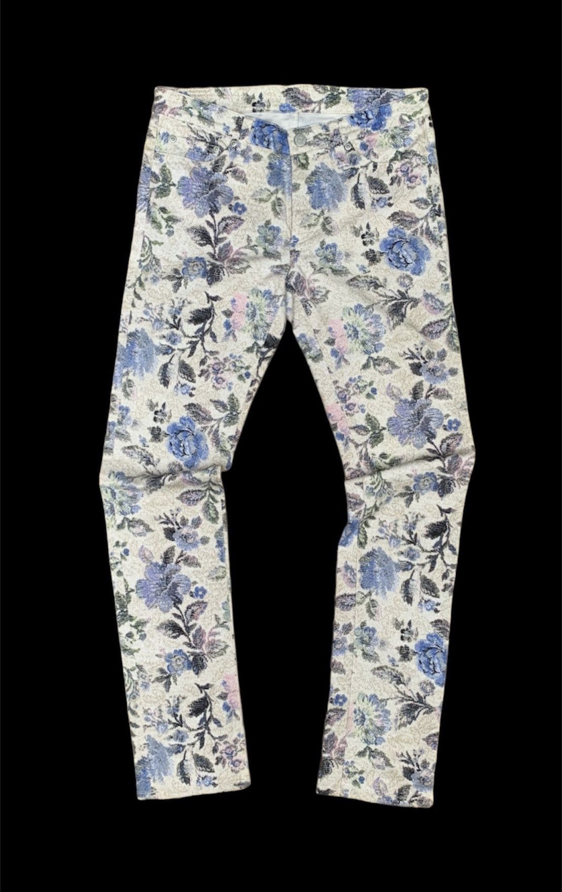 Japanese Brand × Vintage Piccadilly Paris Flowers Full Printed Skinny Streching Pants Size 28" / US 6 / IT 42 - 1 Thumbnail