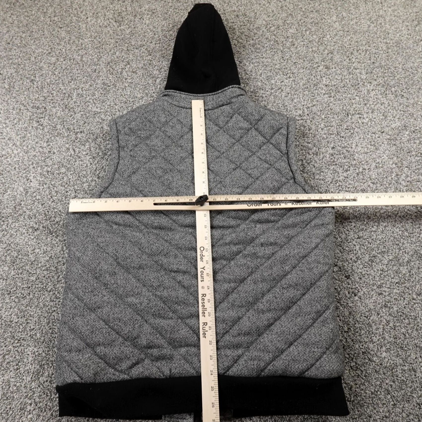 Marcs VINTAGE Marc Ecko Unltd Vest Mens L Gray Quilted Zip Hoodie Bomber Jacket Grunge Skate Hip Hop Hipster Outdoor Preppy All Seasons Hooded Pockets Size US L / EU 52-54 / 3 - 7 Thumbnail