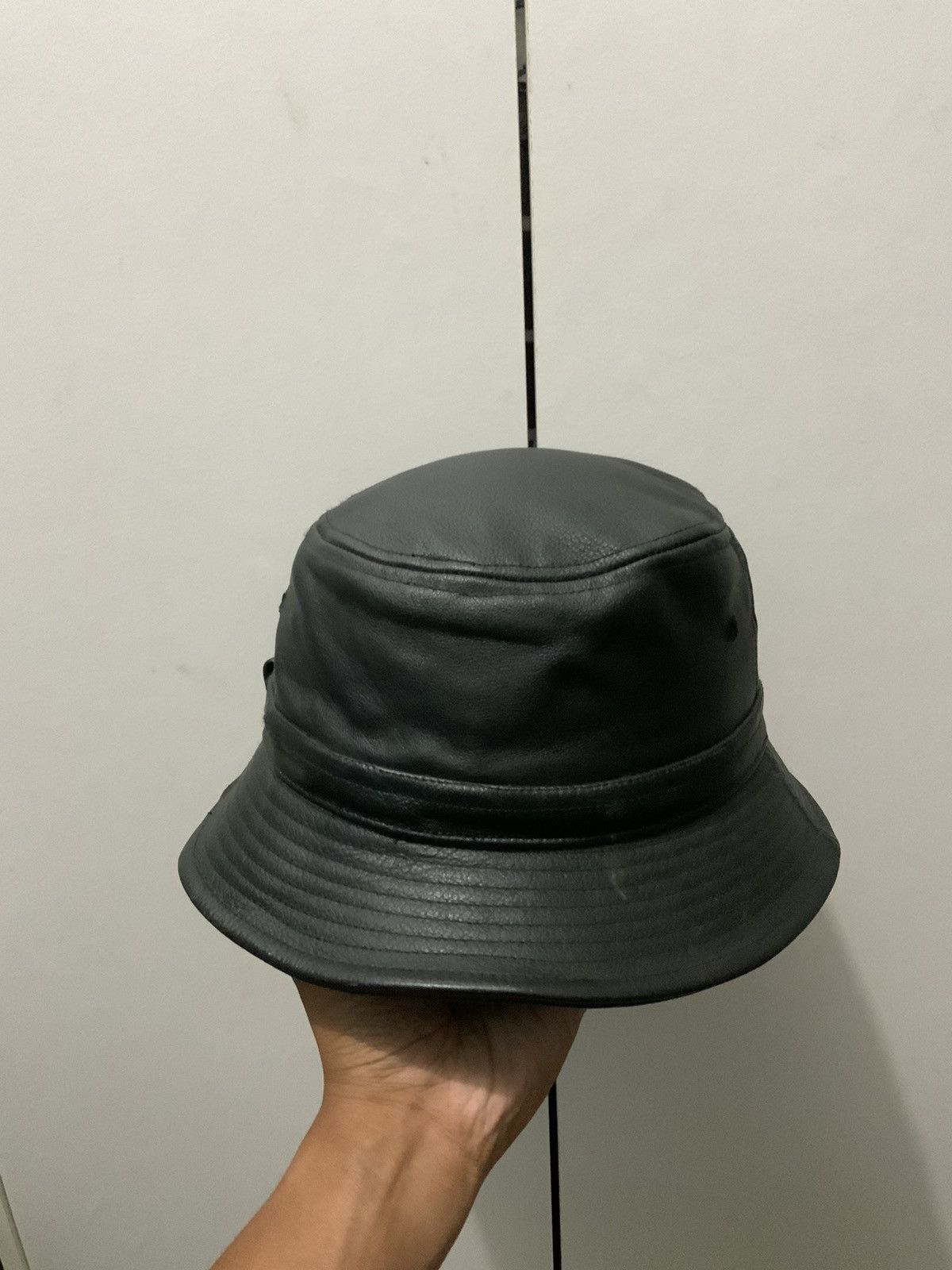 Hat Club Genuine Leather Black Hat Size ONE SIZE - 5 Thumbnail