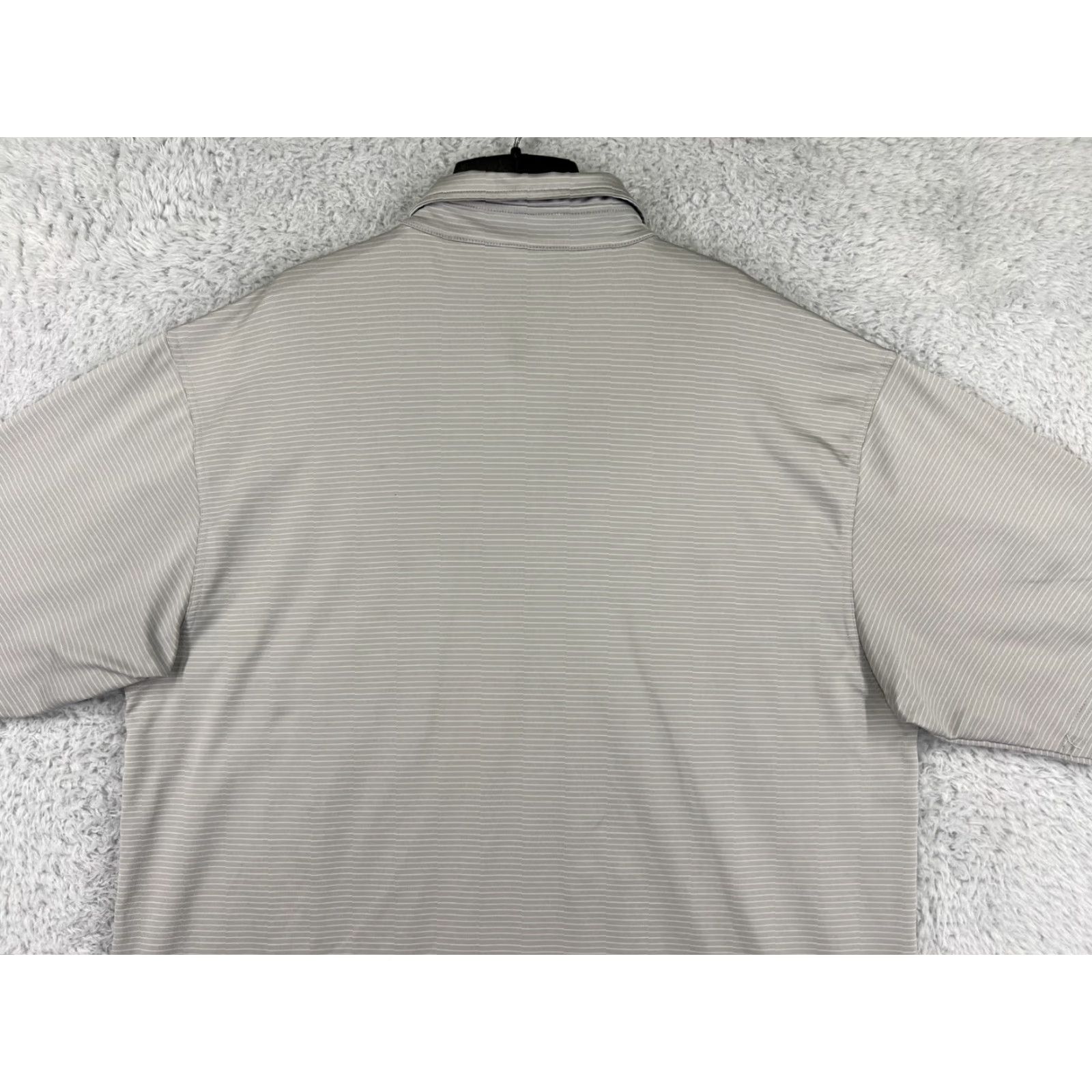 Vintage Dunning Polo Shirt Mens 2XL Gray Striped Polyester Blend Polo Shirt 2XL Blue Golf Golfers Sport American Polo Mens Size US XXL / EU 58 / 5 - 7 Thumbnail