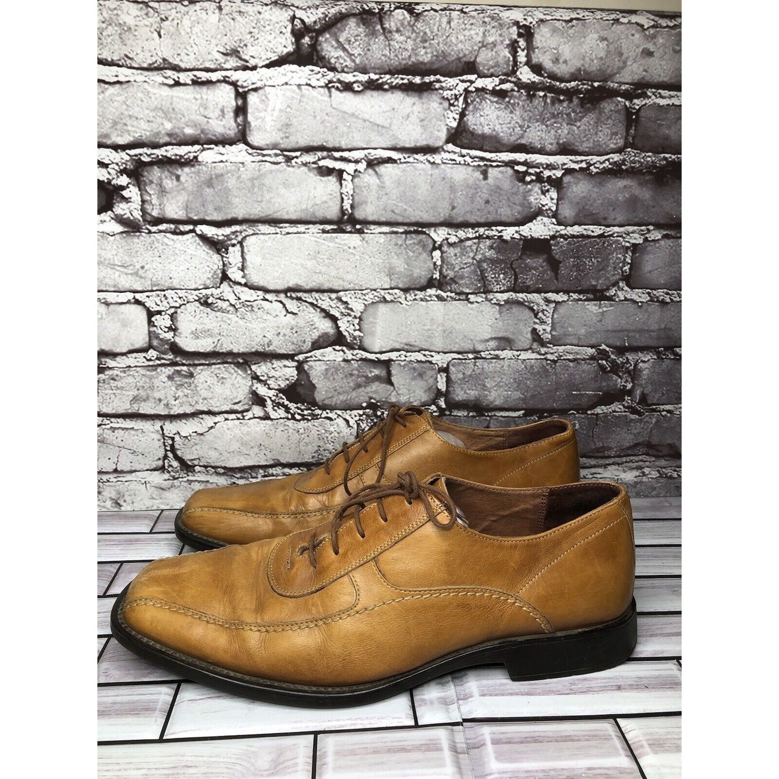 Johnston & Murphy Johnston & Murphy Tan Brown Leather Bicycle Toe Oxfords Shoe Size US 11.5 / EU 44-45 - 1 Thumbnail