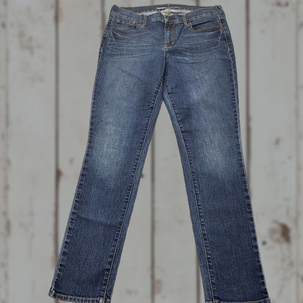 Old Navy Old Navy Jeans Women Size 10 Blue Mid Rise Straight Leg Distressed Jeans Size 32" / US 10 / IT 46 - 1 Thumbnail