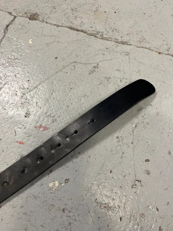 John Galliano 2000s Galliano Wire Buckle Black Leather Belt Size ONE SIZE - 5 Thumbnail