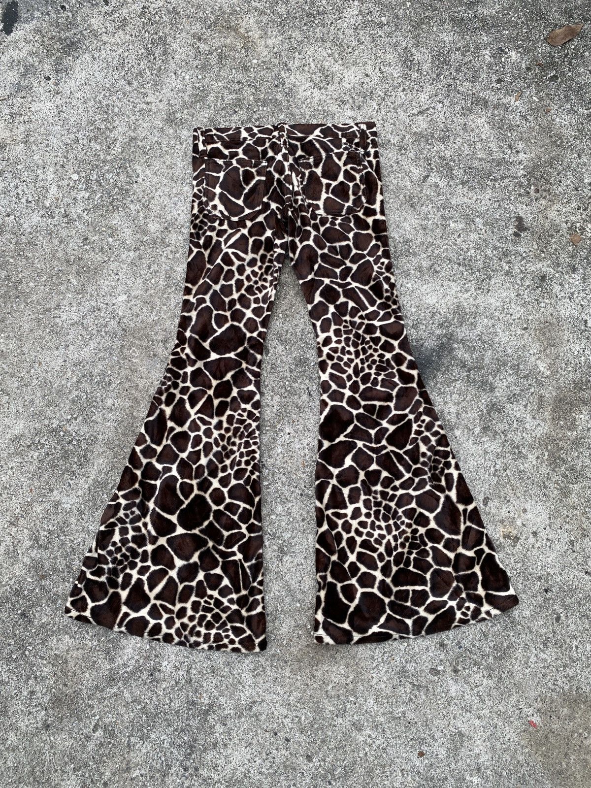 Japanese Brand × Vintage Dee Dee Japan Super Flare Fur Velvet Pant Size US 29 - 2 Thumbnail