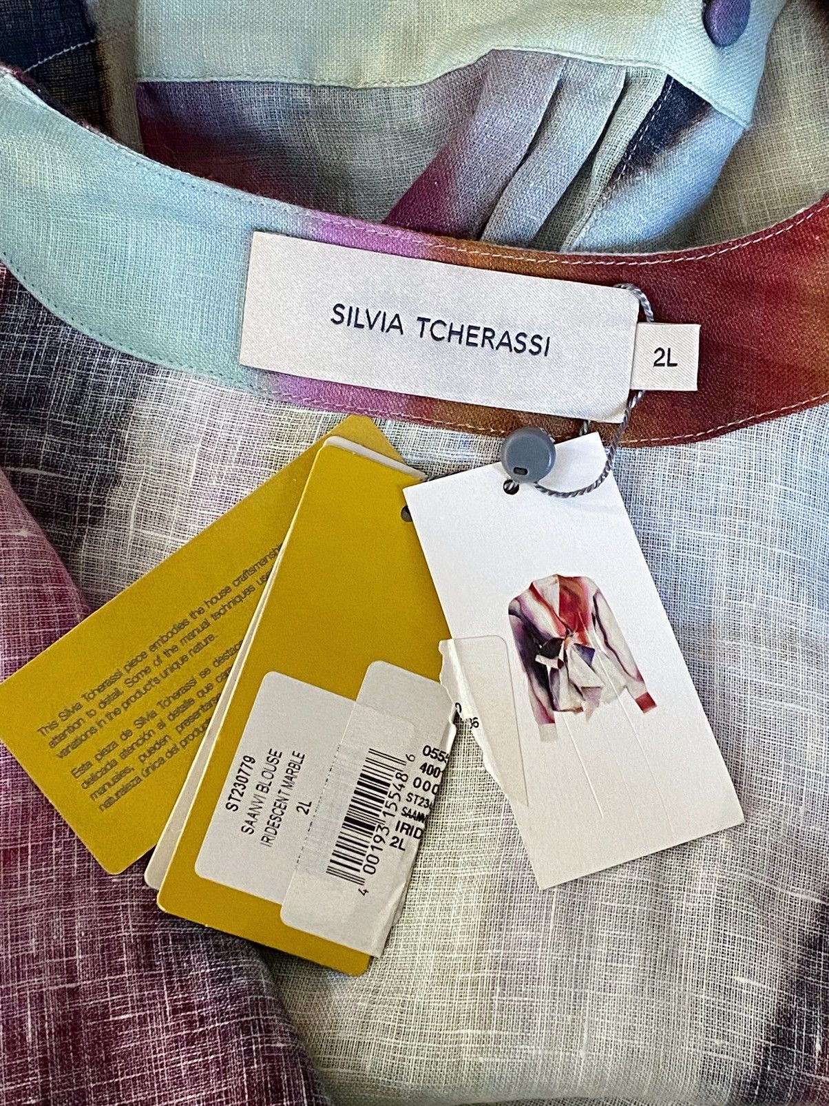 Other Silvia Tcherassi Saanvi Blouse Iridescent Marble Size 2L Size XXL / US 16-18 / IT 52-54 - 12 Thumbnail
