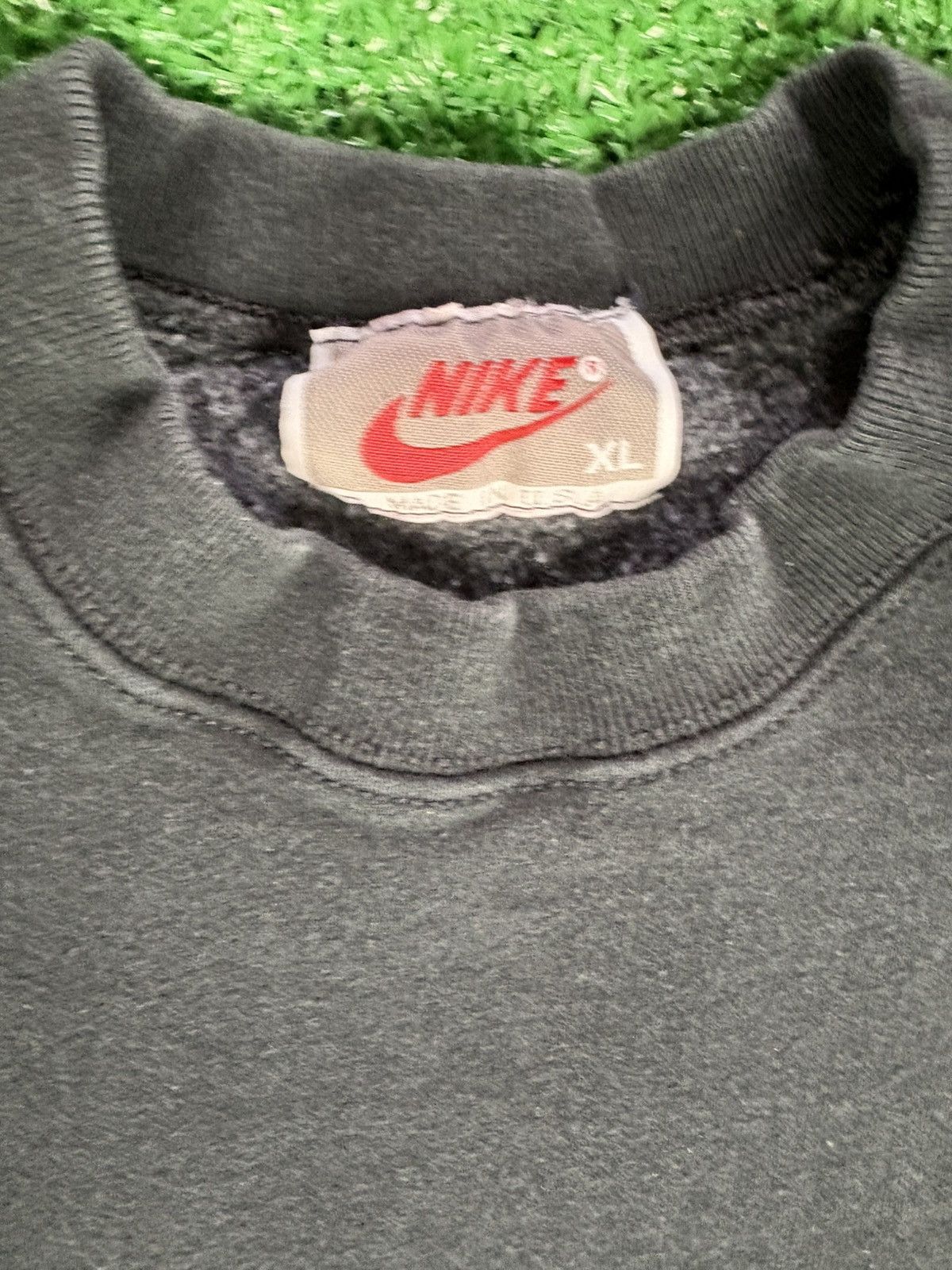 Nike × Vintage Vintage 1980s Nike Black embroider swoosh crewneck Size US XL / EU 56 / 4 - 4 Thumbnail