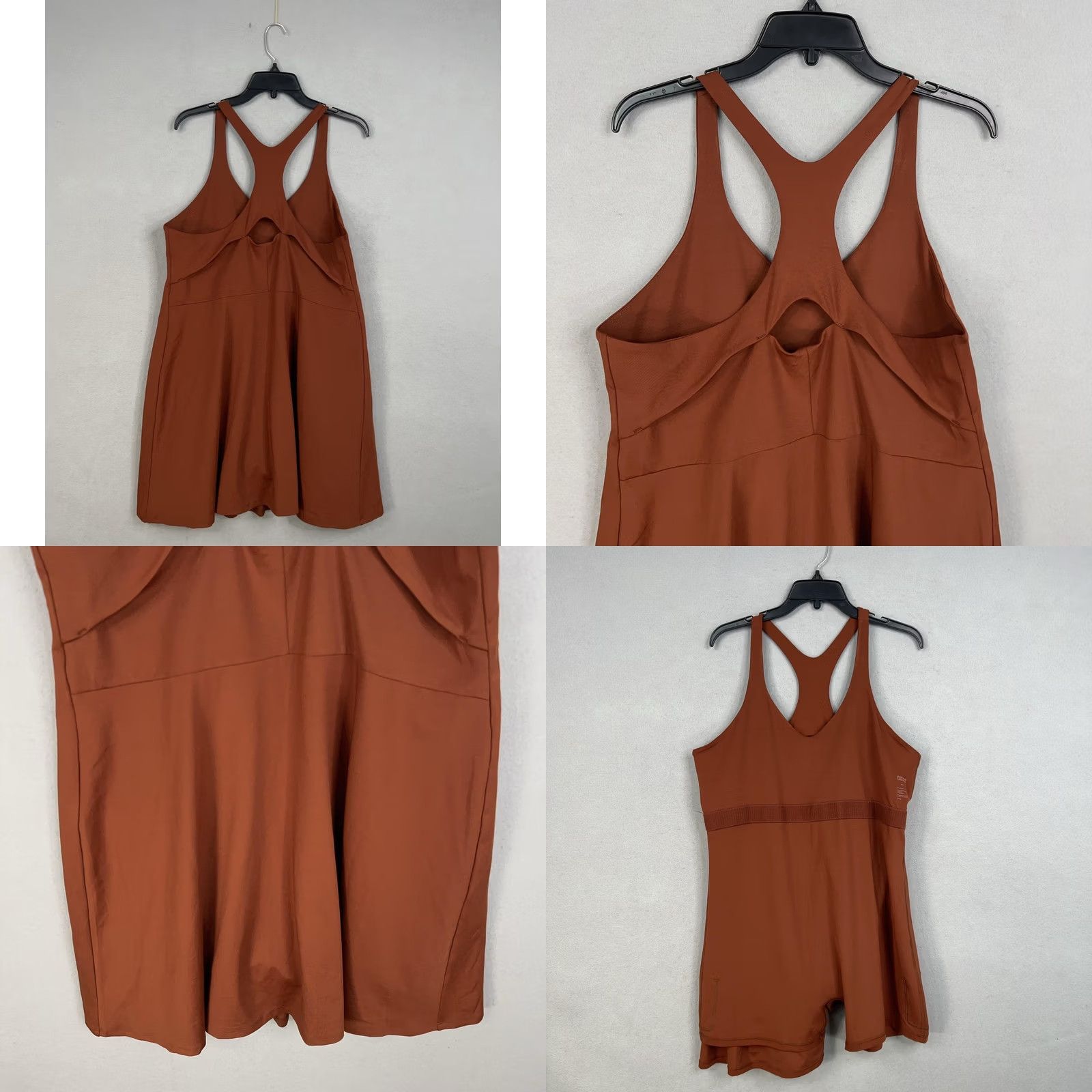 Girlfriend Collective Girlfriend Collective Dress Womens 4XL Rust Racerback Built In Shorts Pockets Sleeveless V-Neck Casual Sport Knit Jersey Polyester Spandex Size 40" / US 18 - 8 Thumbnail