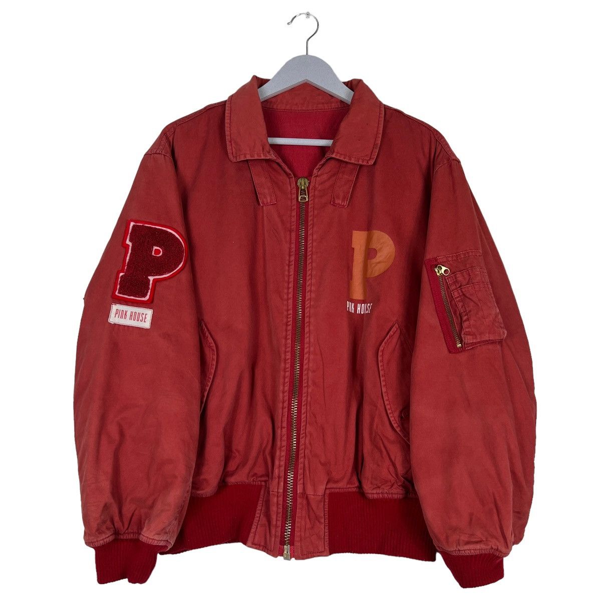 Japanese Brand 🔥 ARCHIVES PINK HOUSE BOMBER JACKET Size US L / EU 52-54 / 3 - 4 Thumbnail