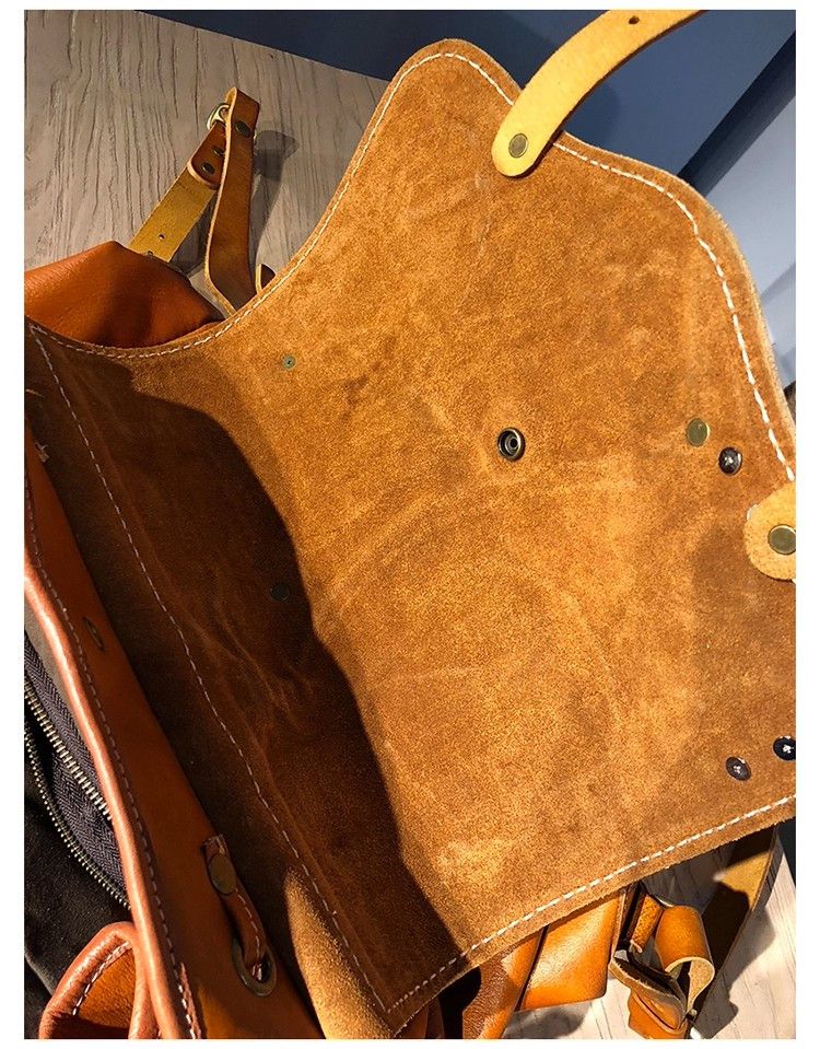 Japanese Brand Handmade Heavy Duty Leather Backpack Size ONE SIZE - 9 Thumbnail