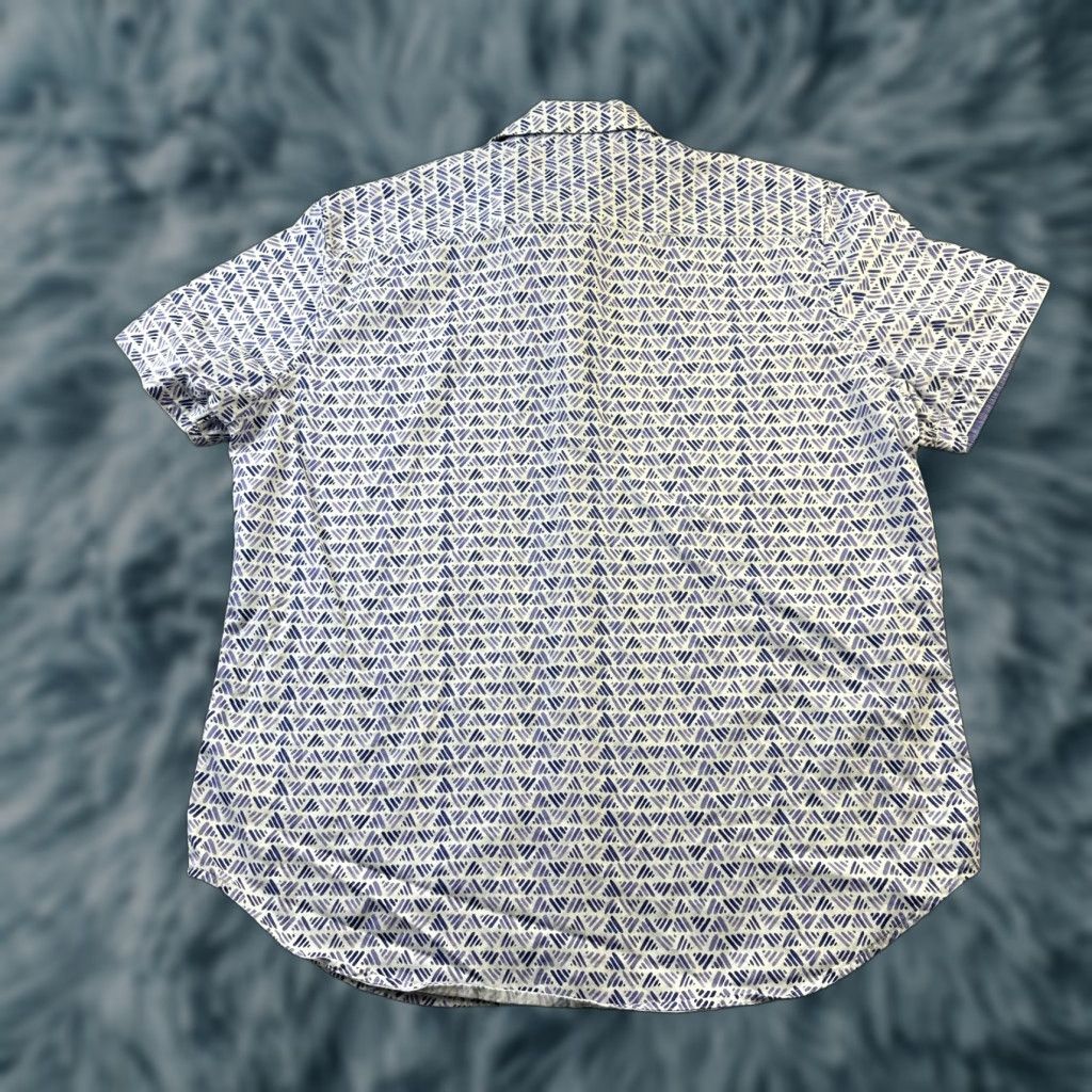 Robert Graham Robert Graham Shirt Mens XL Purple Button-Up Geometric Short Sleeve Casual Classic Fit Size US XL / EU 56 / 4 - 1 Thumbnail