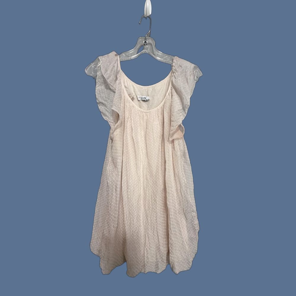 Pinko Luisa Ricci Dress Womens L Pink Polka Dot Silk Chiffon Flutter Sleeve Size L / US 10 / IT 46 - 1 Thumbnail