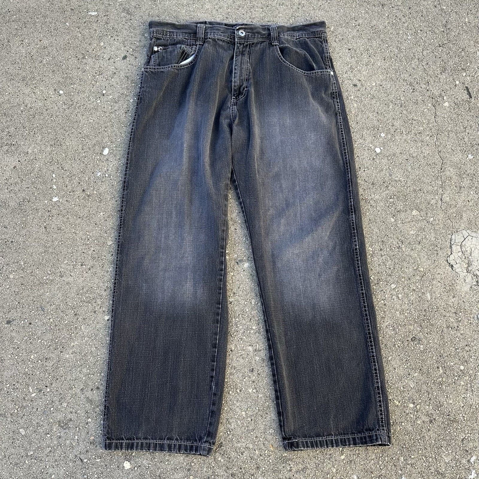 Southpole × Vintage Vintage Y2K Southpole Faded Black Baggy Denim Jeans 38x32 Size US 38 / EU 54 - 1 Thumbnail