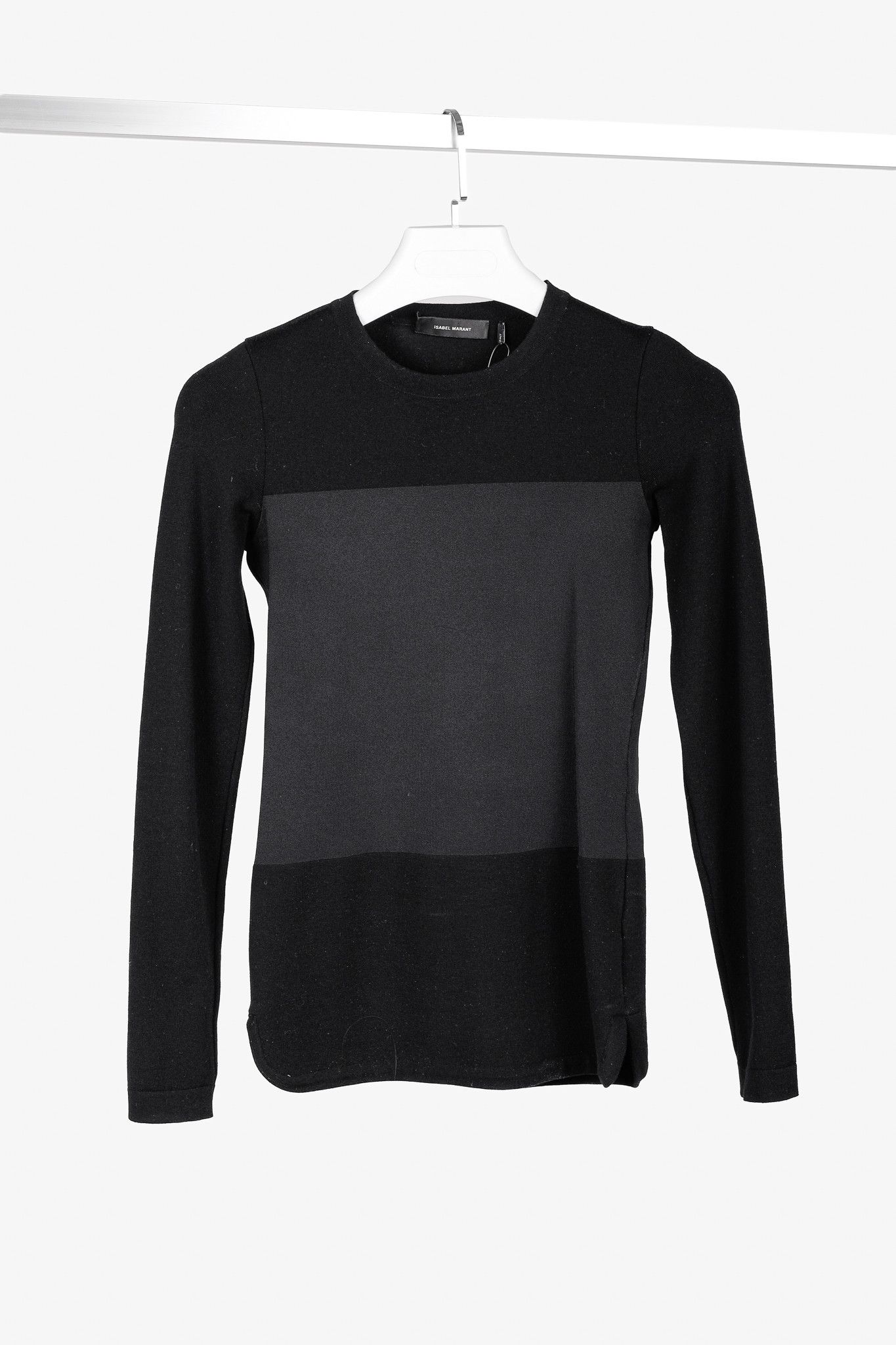 Isabel Marant Black & Midnight Colorblock Wool-Blend Sweater
