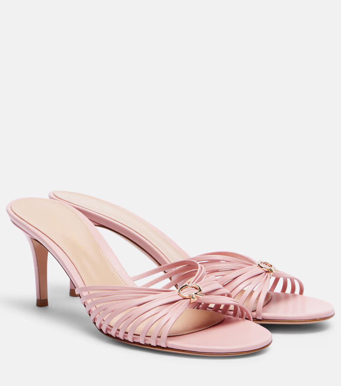 Gianvito Rossi os11x0126 Vyna 70 Mules in Pink Size US 9 / IT 39 - 2 Thumbnail