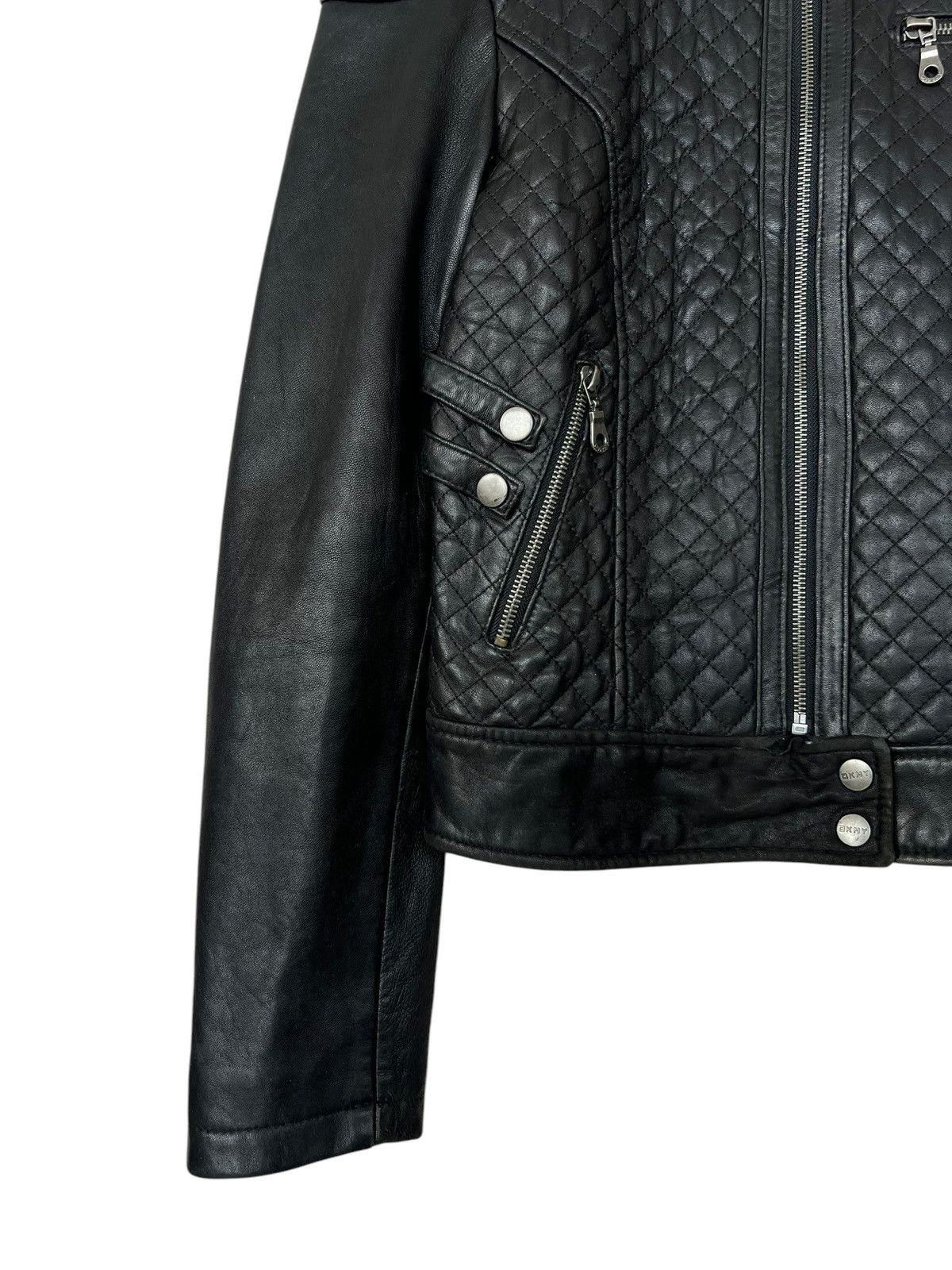 Japanese Brand DKNY Gothic Black Racing Biker Leather Jacket LGB ISWN Size XS / US 0-2 / IT 36-38 - 6 Thumbnail