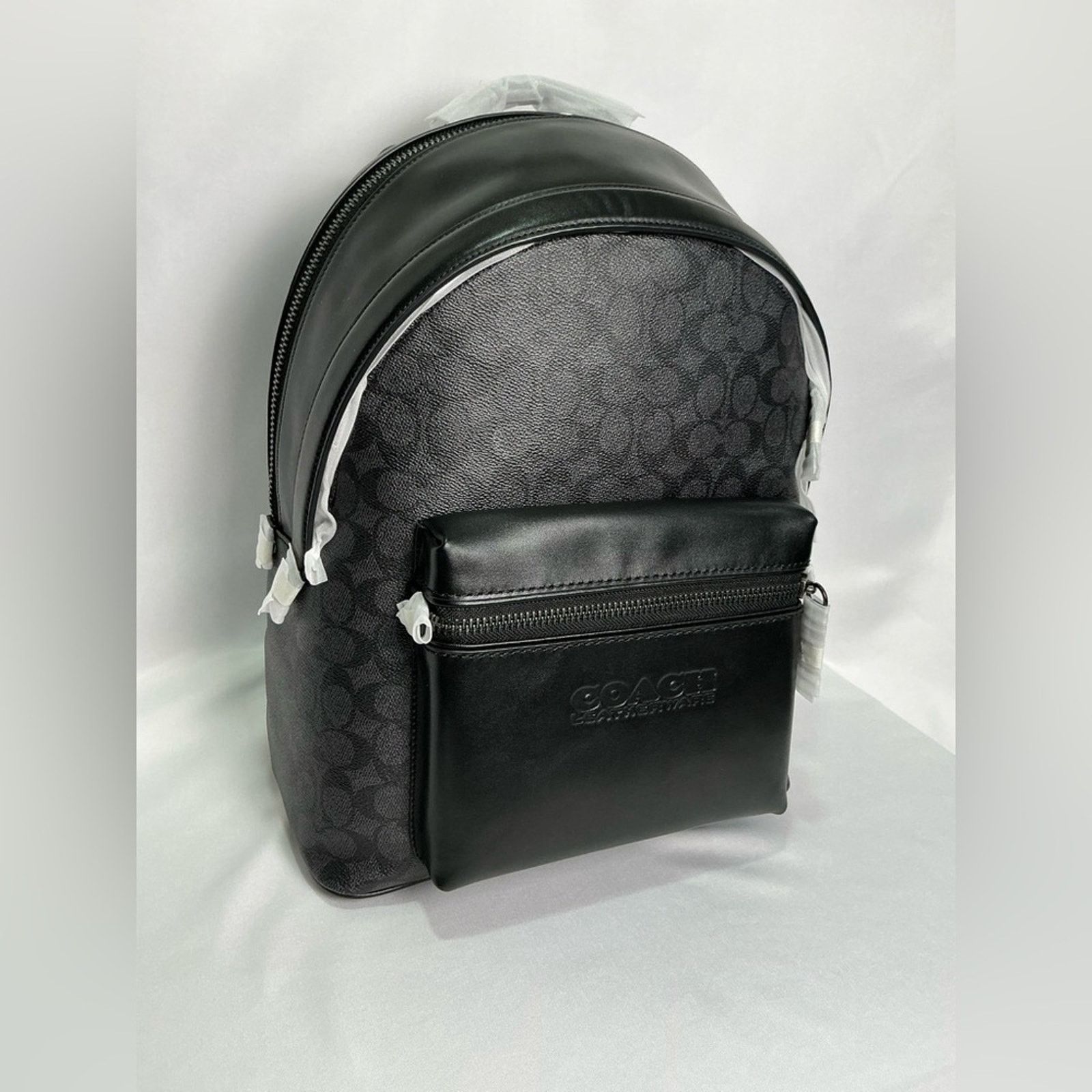 Coach COACH Signature Charter Backpack Signature Canvas Black NEW Size 36 - 3 Thumbnail
