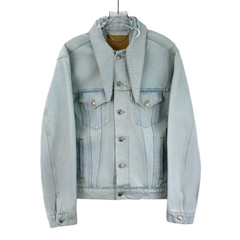Balenciaga size 38 Light blue cotton lapel single-breasted