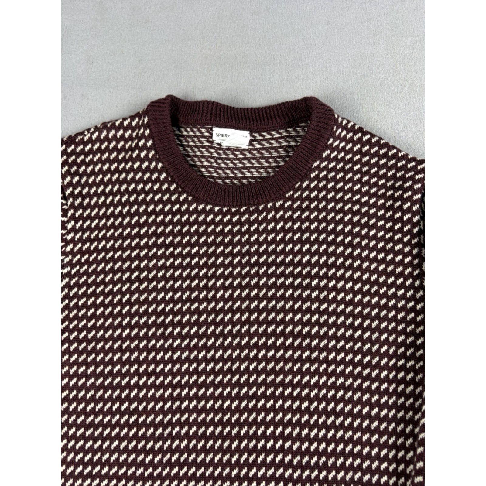 Vintage Spier & Mackay Sweater Women’s XL Burgundy 100% Merino Wool Birdseye Mock Neck Long Sleeve Pullover Lightweight Women’s Size XL Size XL / US 12-14 / IT 48-50 - 2 Thumbnail