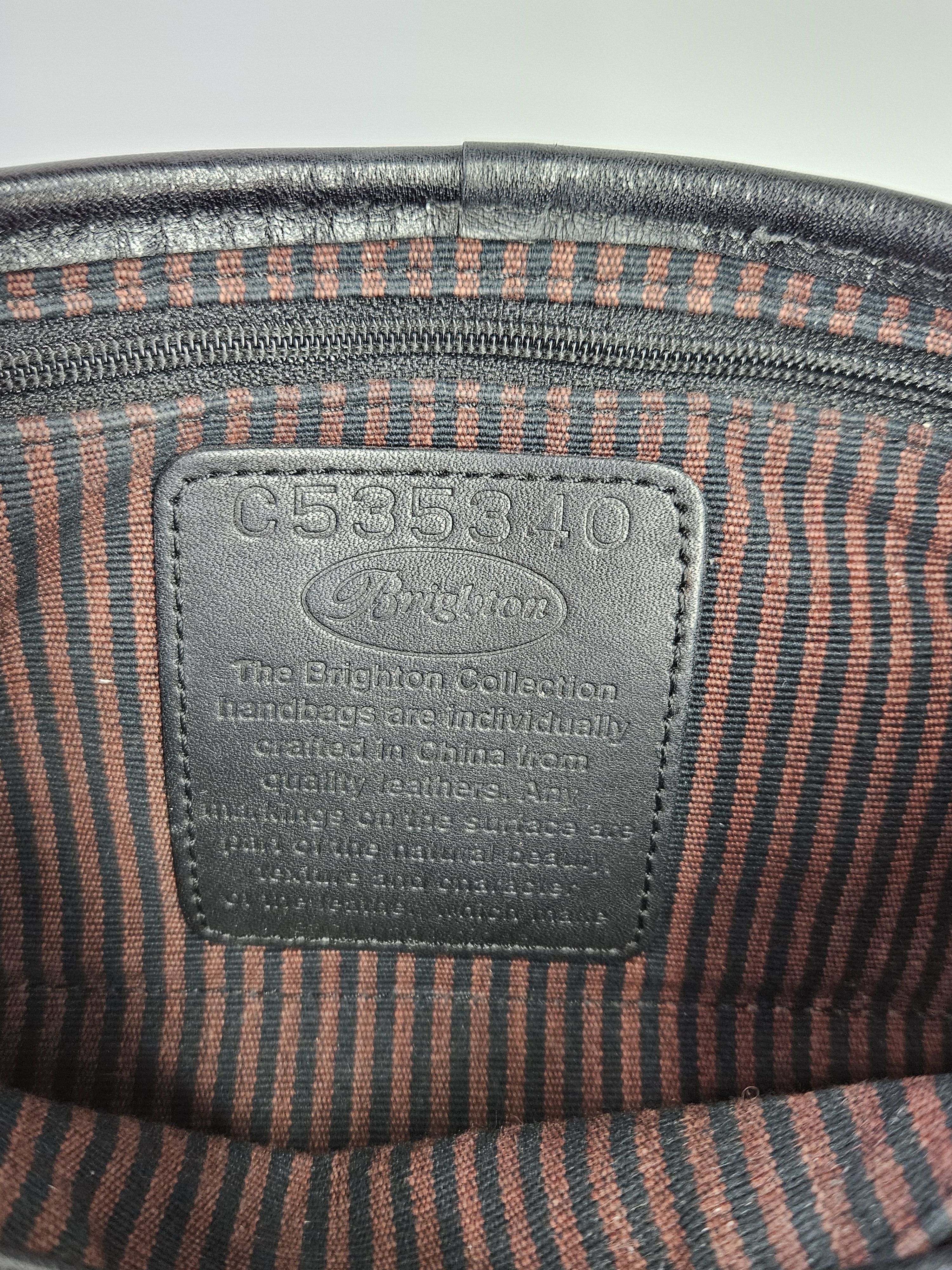 Brighton Brighton 10x6x3" Handbag Braid Leather Croc Embossed Black Size ONE SIZE - 13 Thumbnail