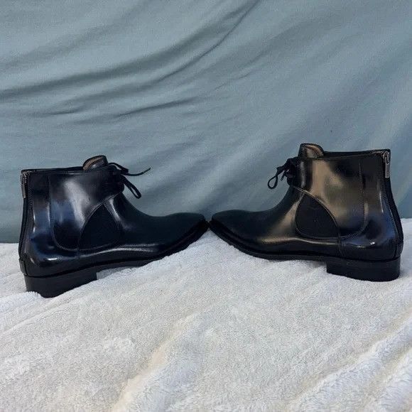 Mezlan EUC Mezlan Affleck Genuine Calfskin Back Zipper Boots Black Size US 10.5 / EU 43-44 - 4 Thumbnail