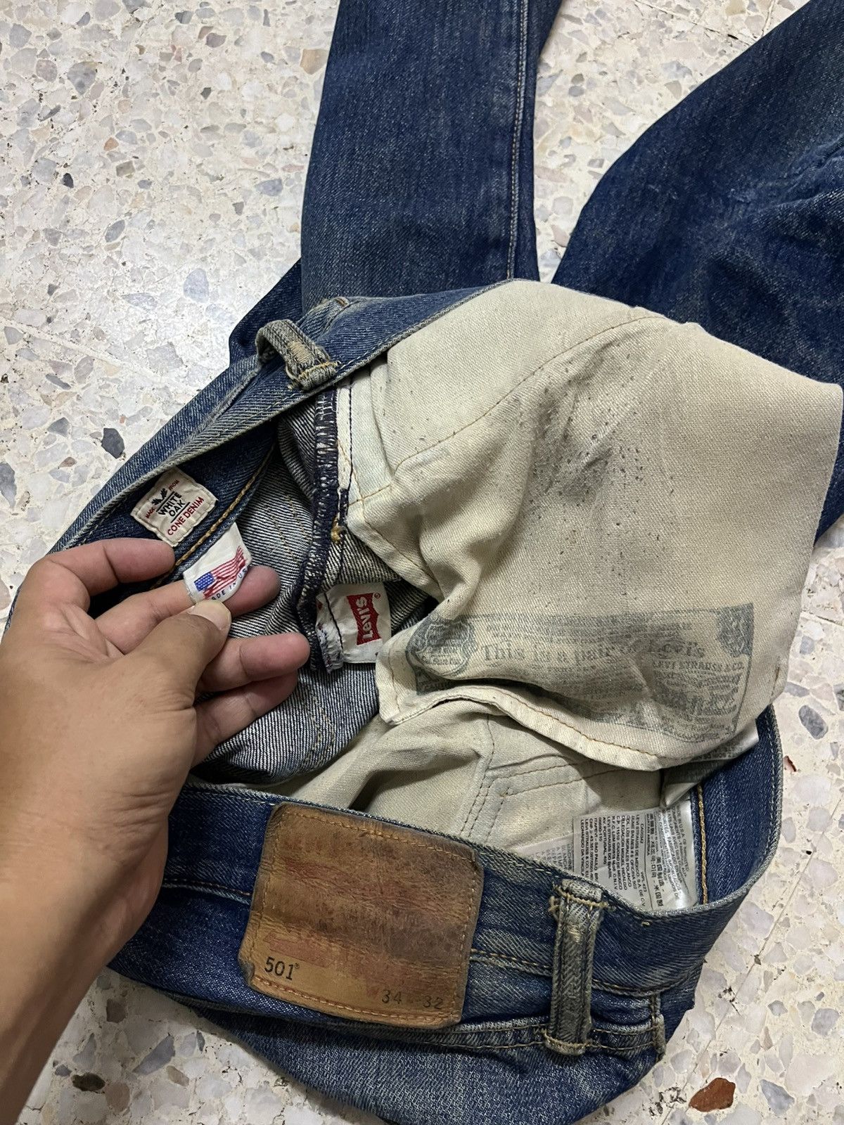 Levi's Distressed Levis 501 white oak cone denim Size US 36 / EU 52 - 9 Thumbnail