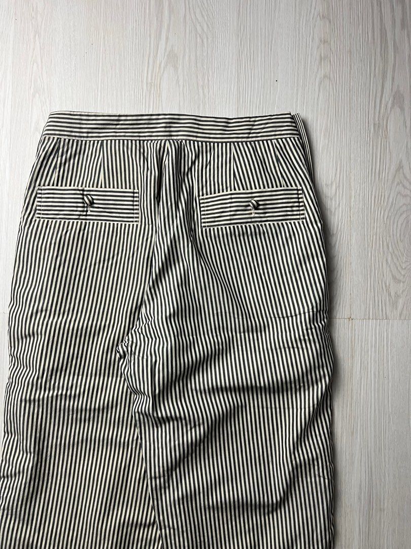 Issey Miyake × Japanese Brand × Pleats Please Issey Miyake RARE! Issey Miyake Side-Snap Striped Trousers Size 29" - 6 Thumbnail