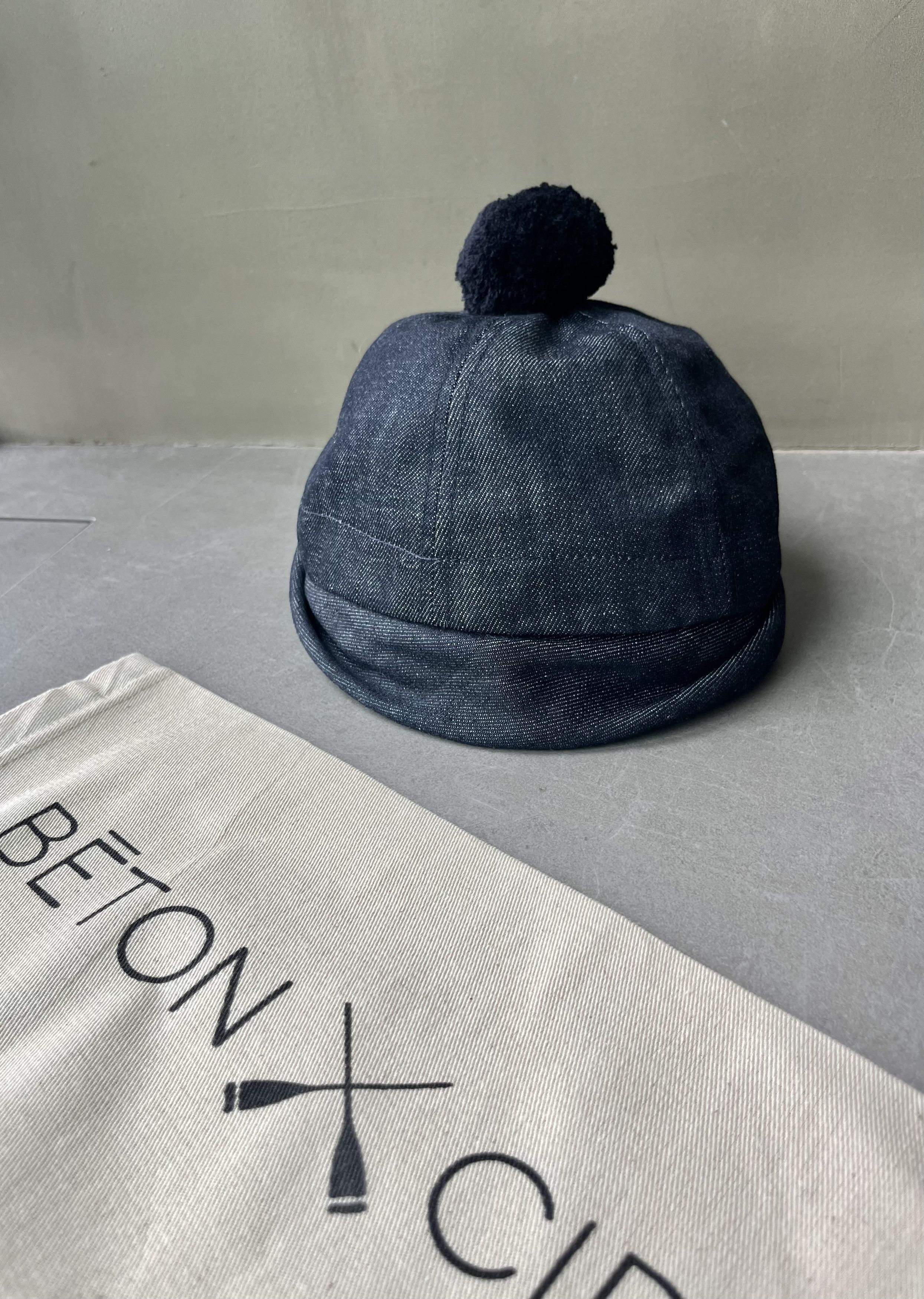 BETON CIRE Beton Cire Miki Pompon Denim Brut Hat with Removable PomPon Size ONE SIZE - 7 Thumbnail